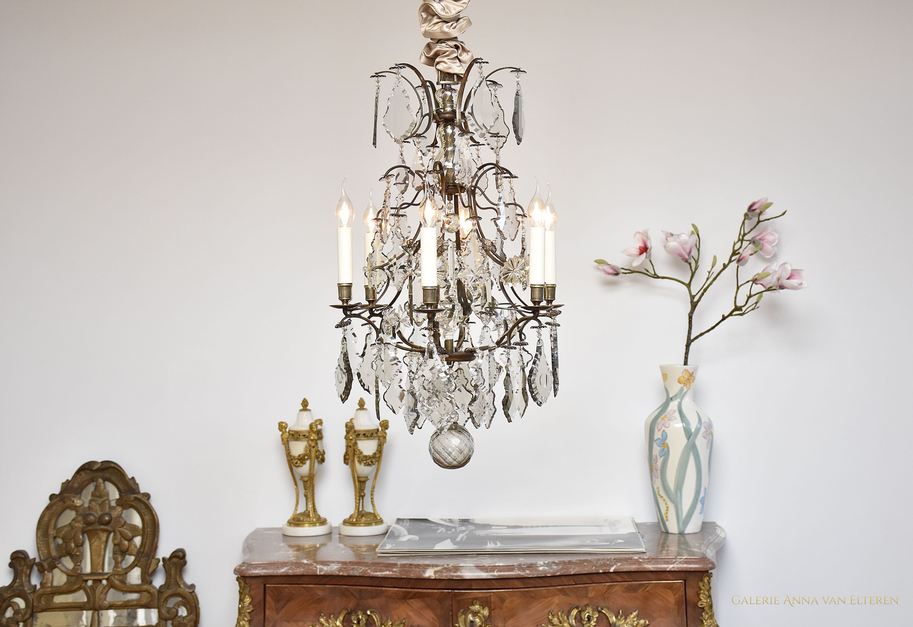 Rococo style crystal chandelier