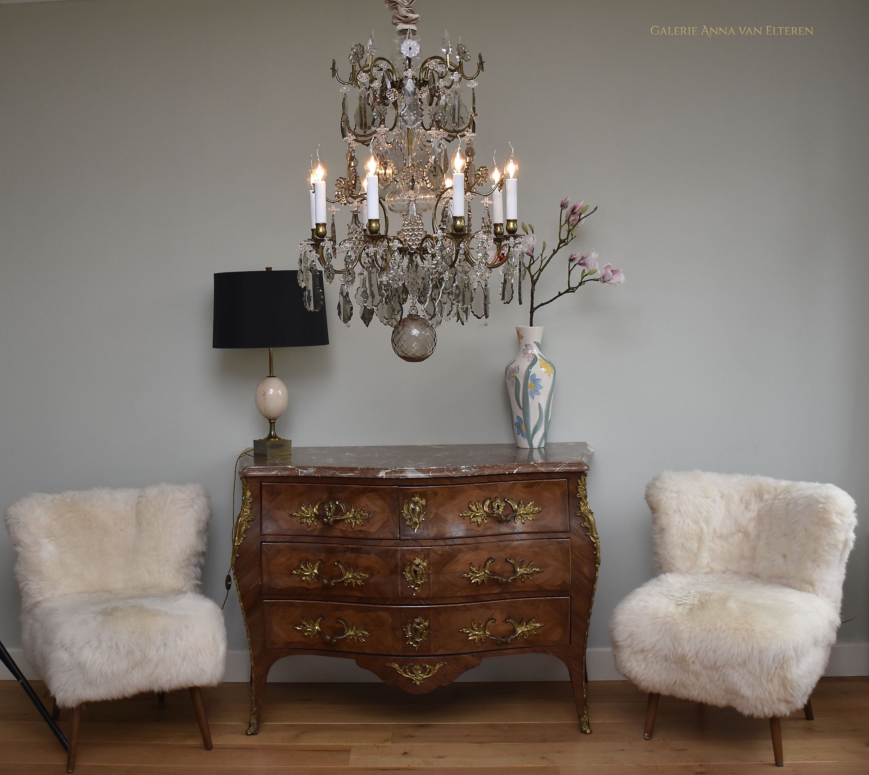 Rococo style crystal chandelier