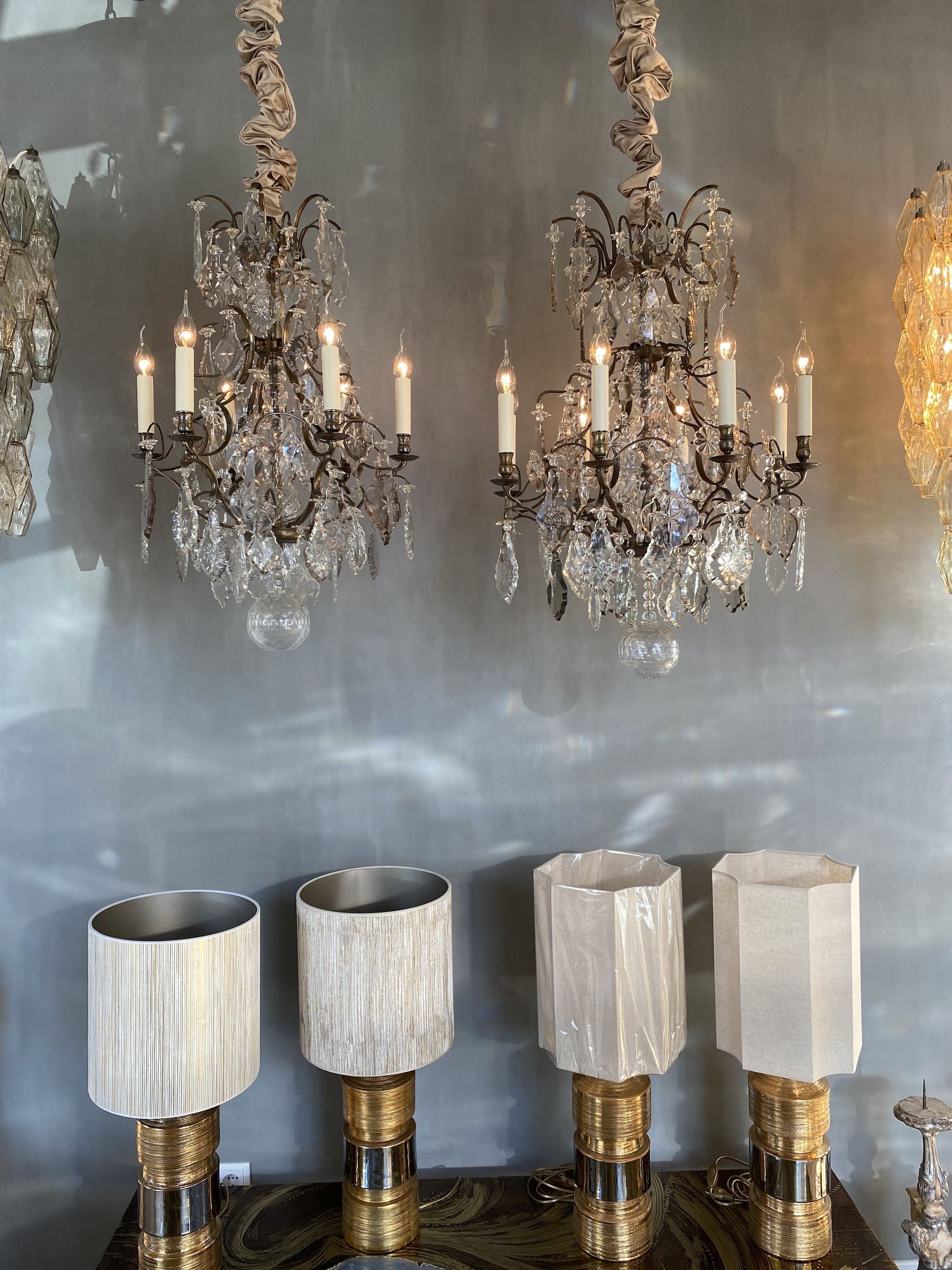 Set of two crystal chandeliers