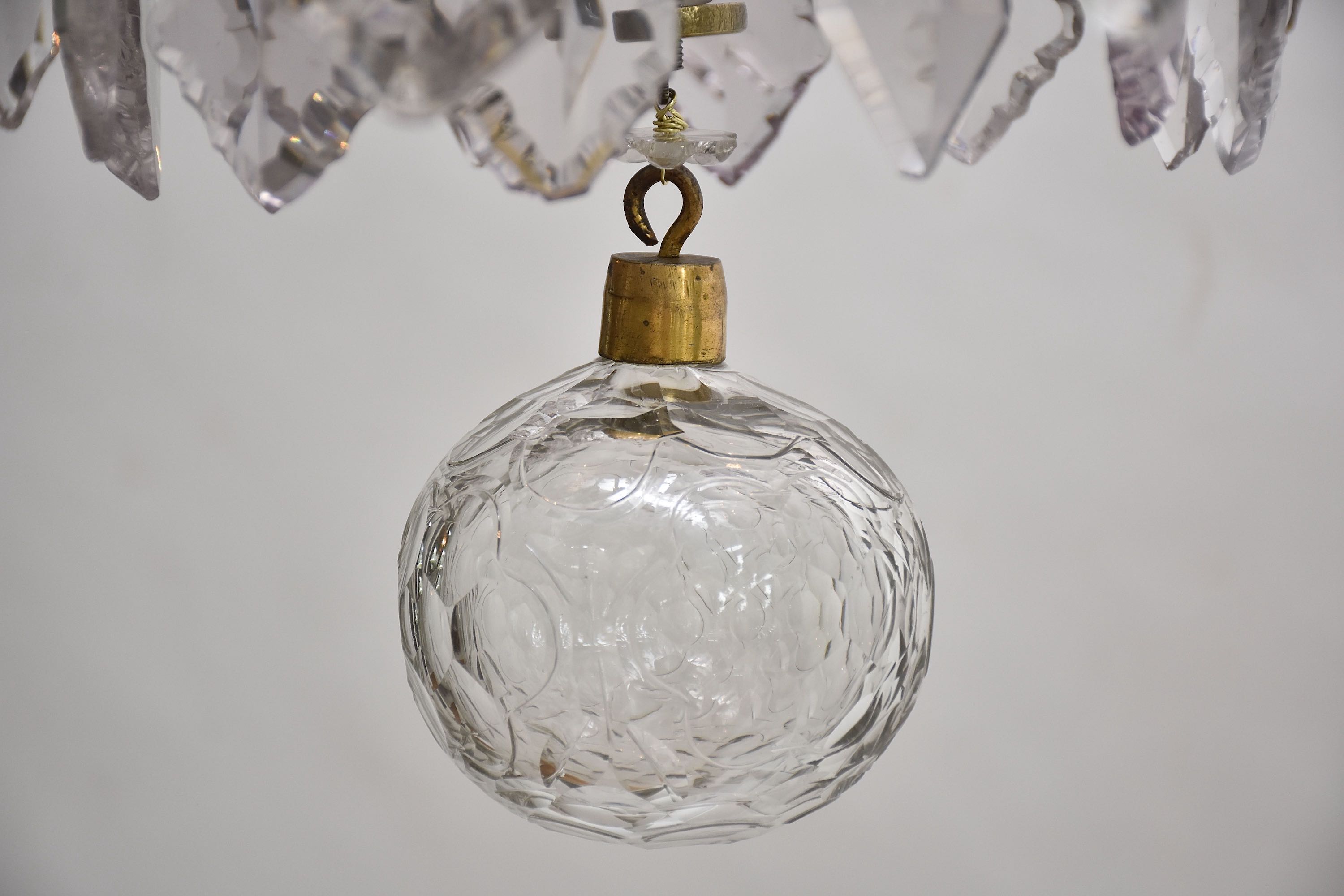 Early 19th c. French gilt bronze and crystal chandelier in the style of Louis XV
