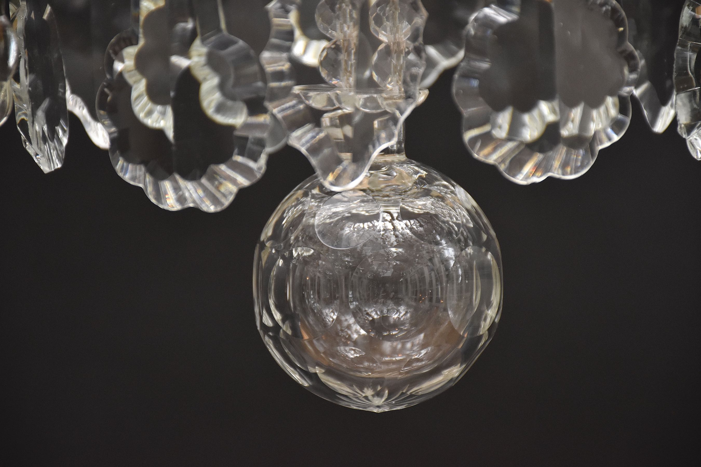 Late 19th c. French bronze and crystal chandelier in the style of Louis XV