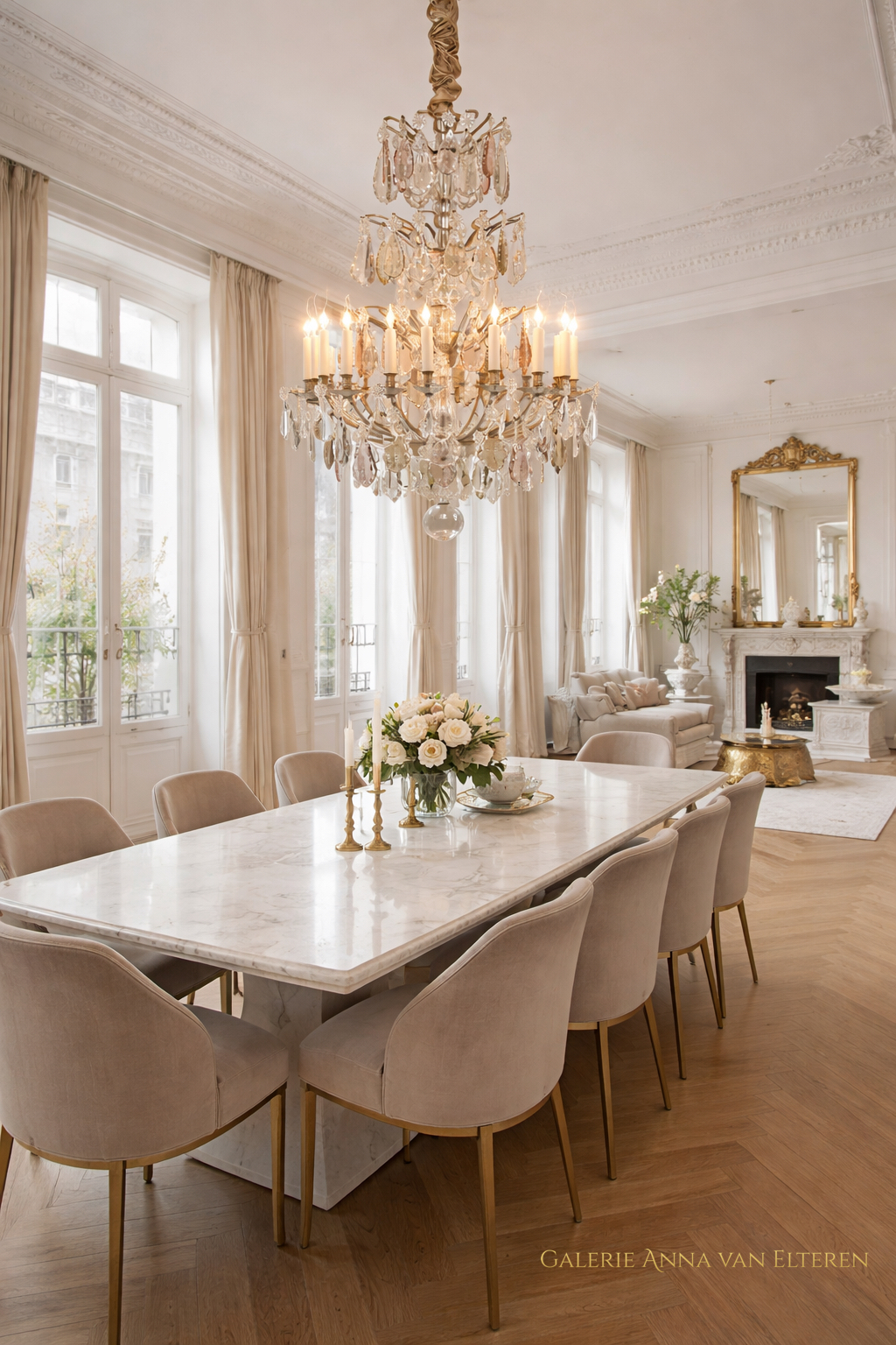 19th century French chandelier with Baccarat Crystals in the style of Louis XV