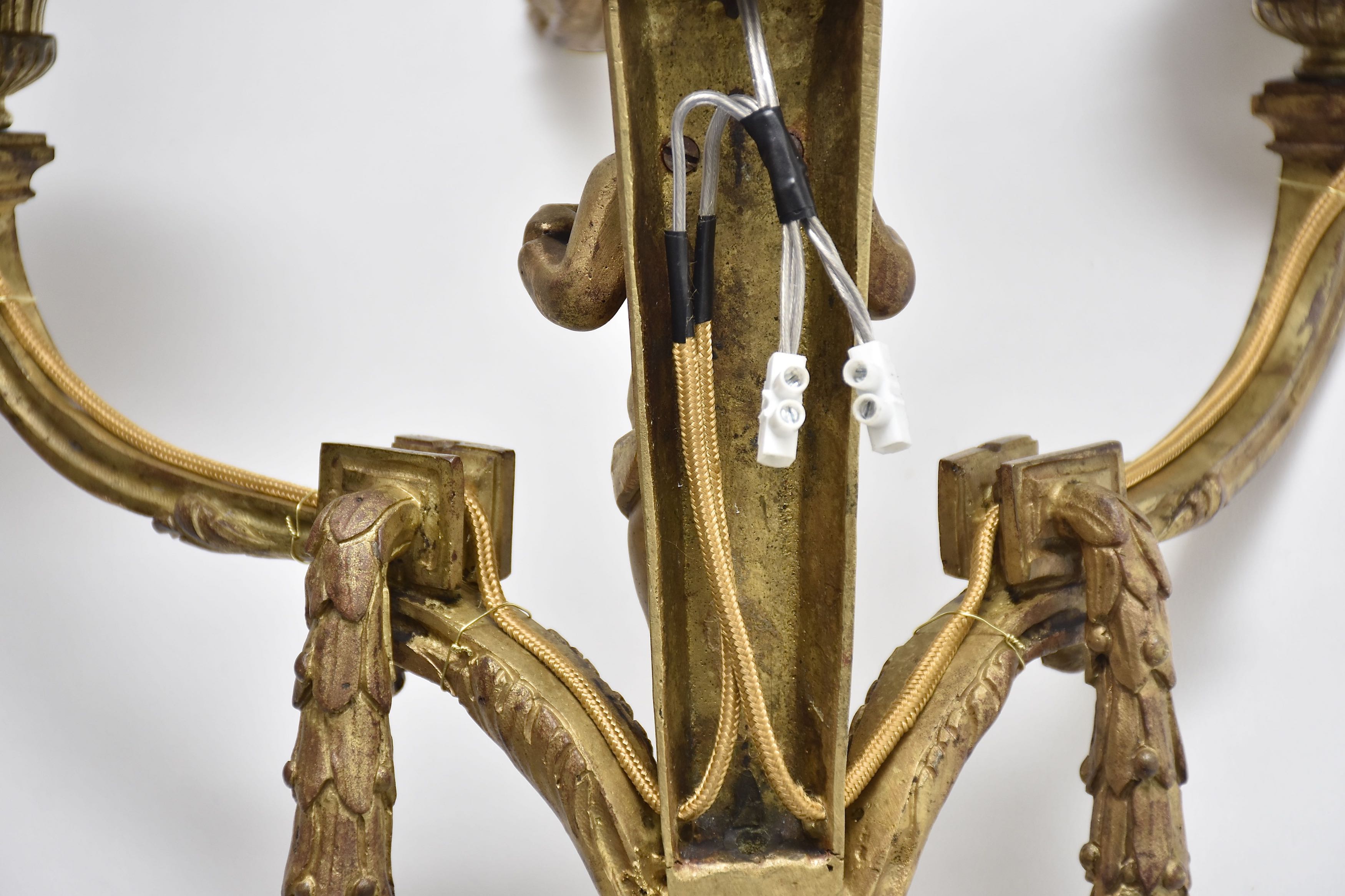 Set 19e eeuwse vergulde Franse wandappliques in