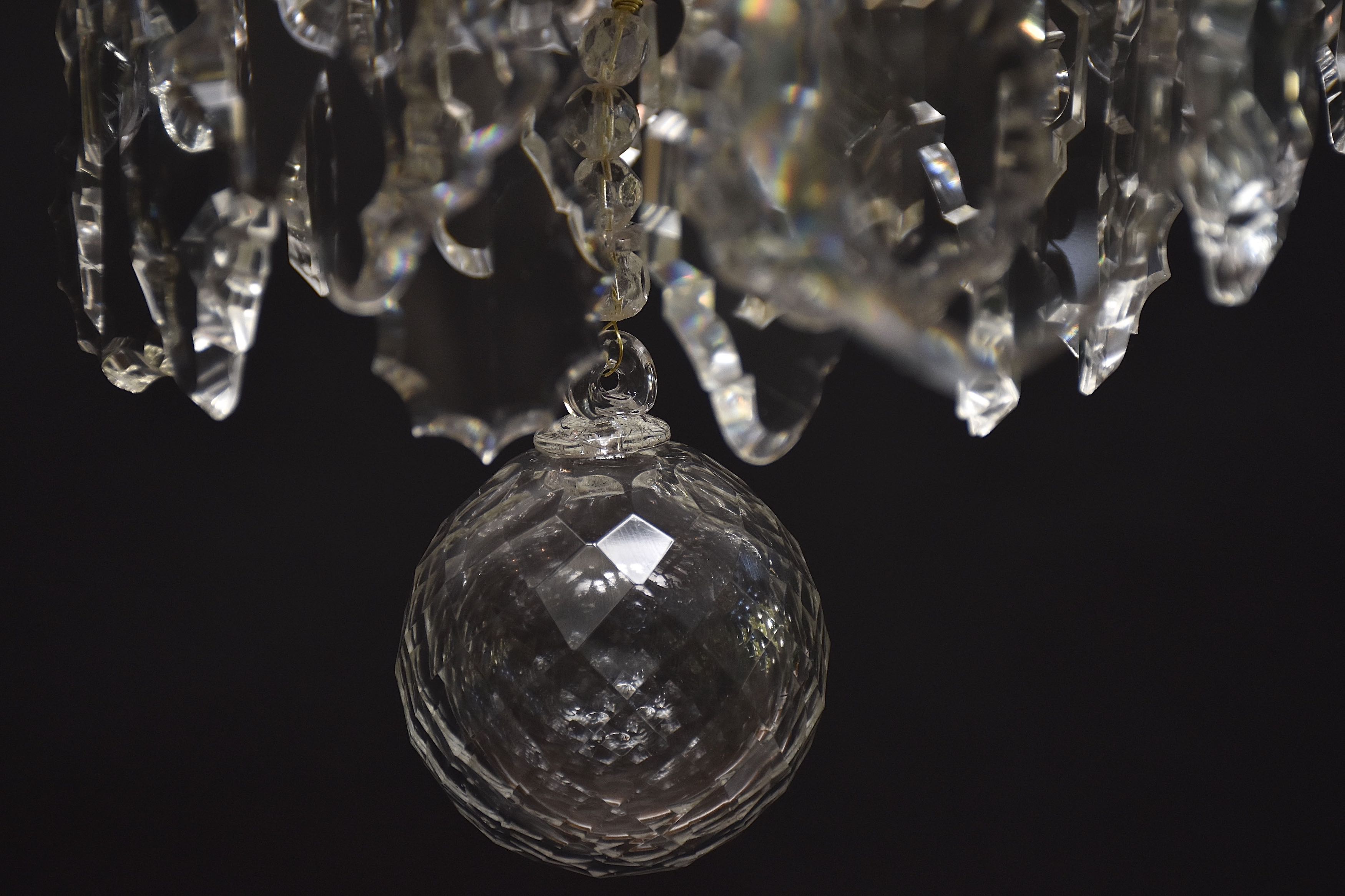 Gilded Rococo style crystal chandelier