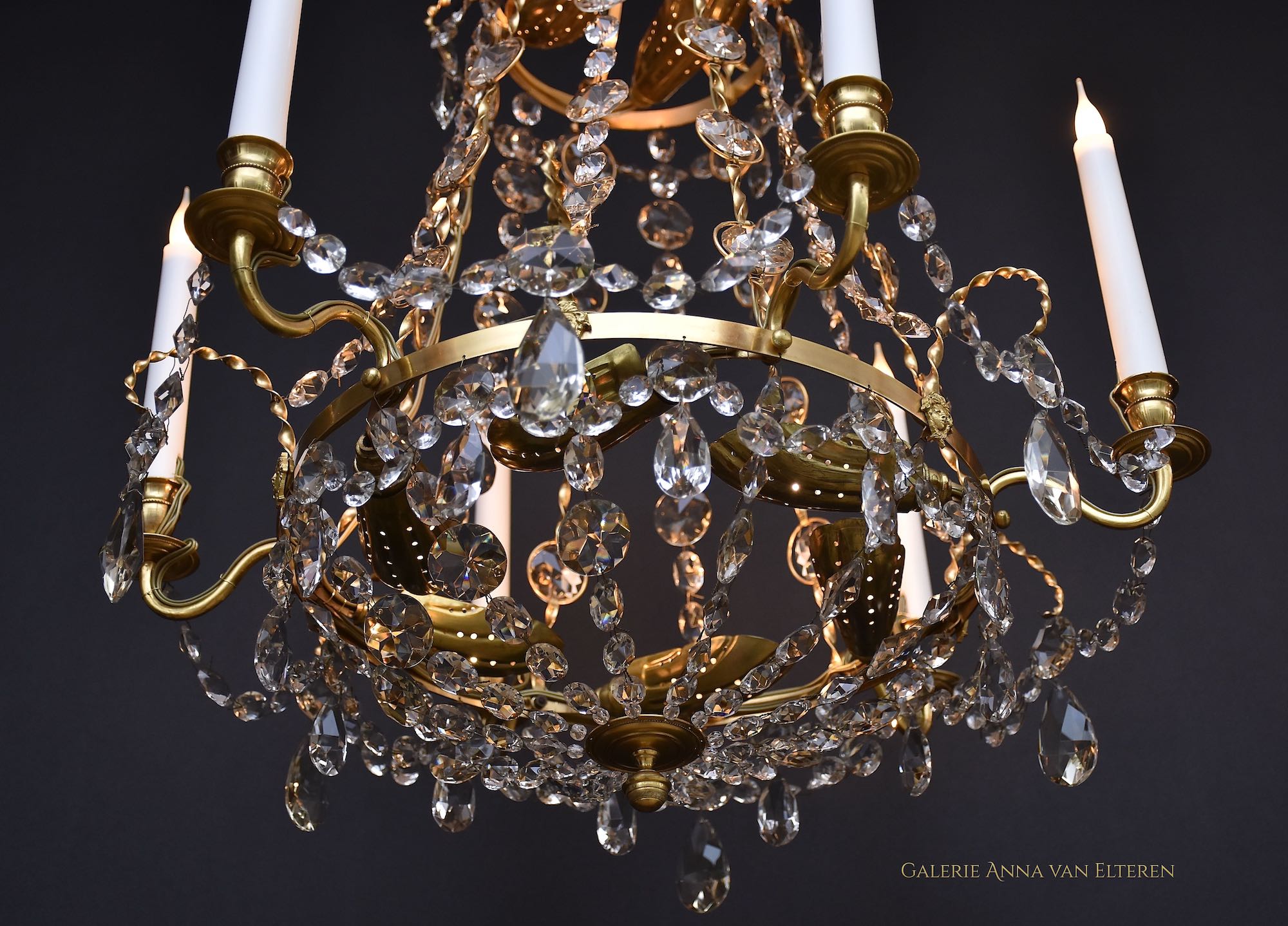 Two Swedish Gustavian style chandeliers