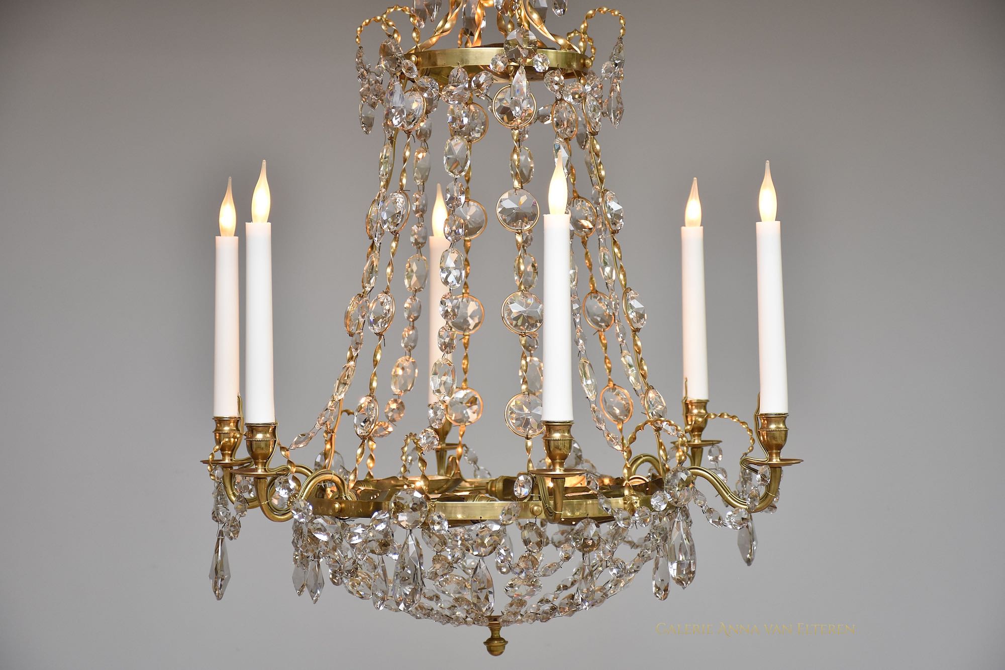 Two Swedish Gustavian style chandeliers