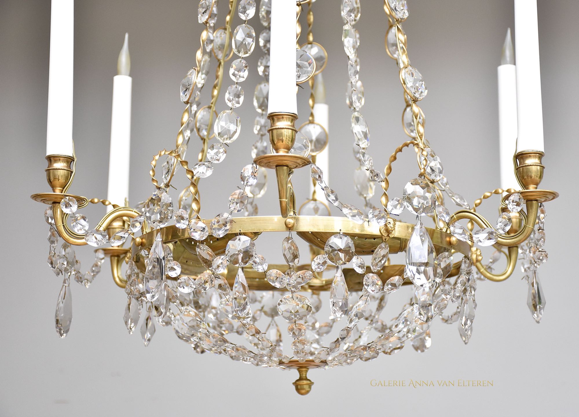 Two Swedish Gustavian style chandeliers