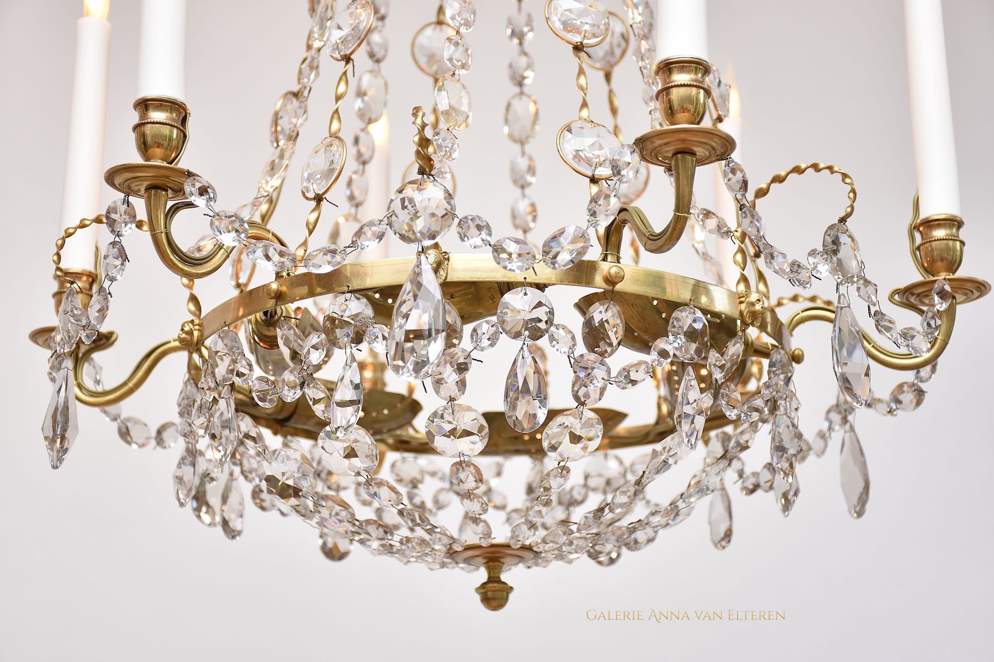 Two Swedish Gustavian style chandeliers