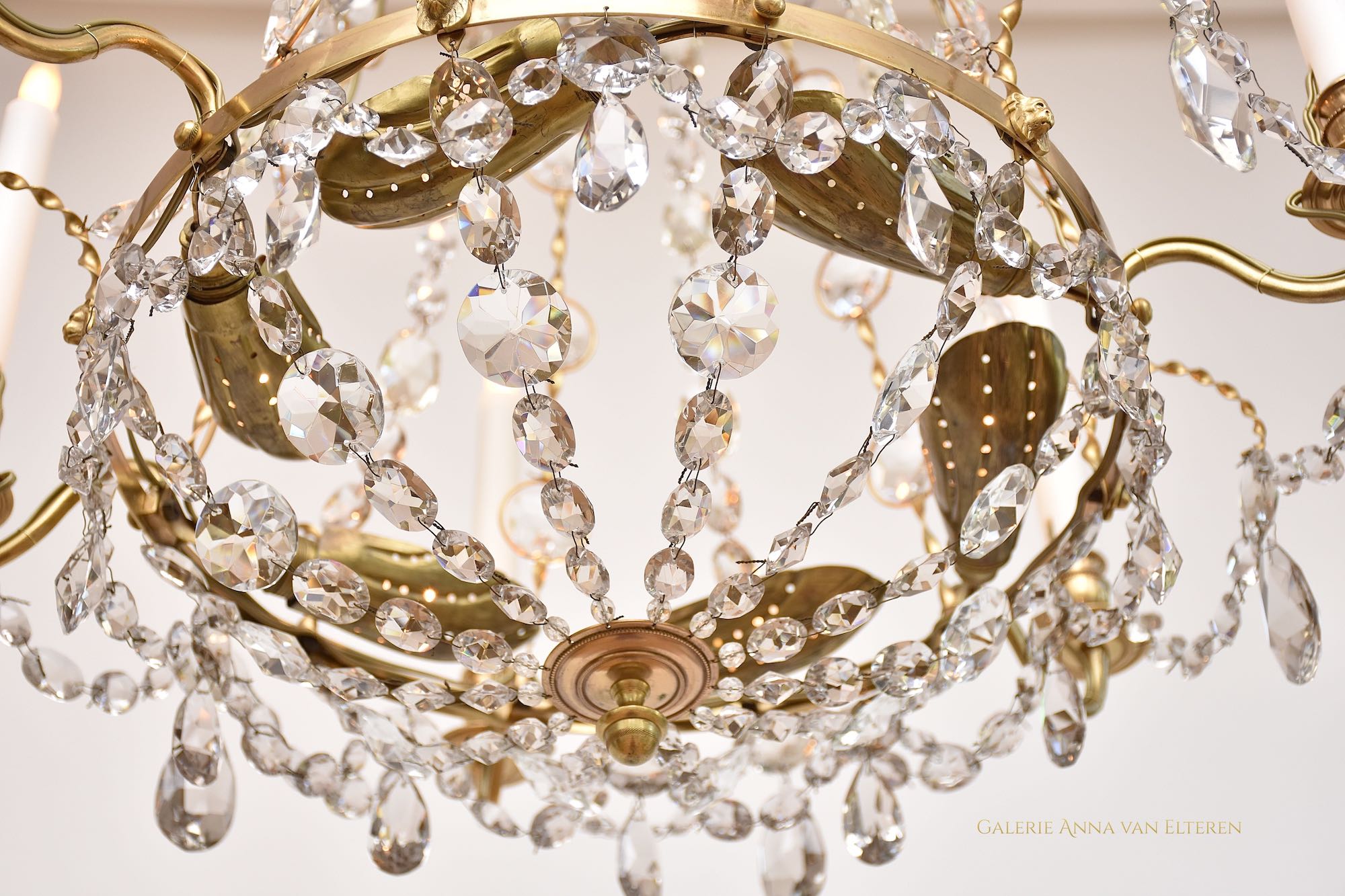 Two Swedish Gustavian style chandeliers