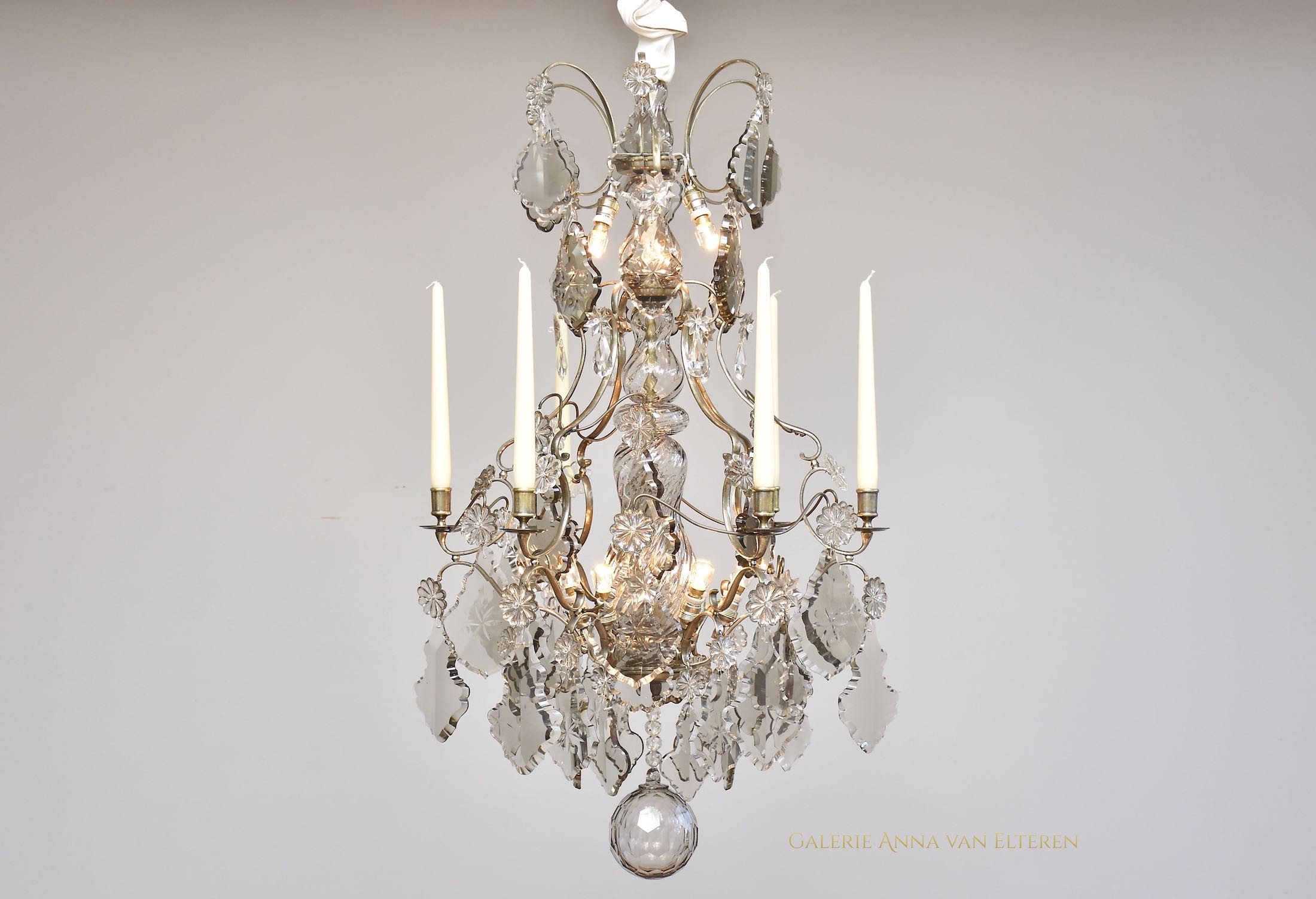 19th c. Rococo style crystal chandelier