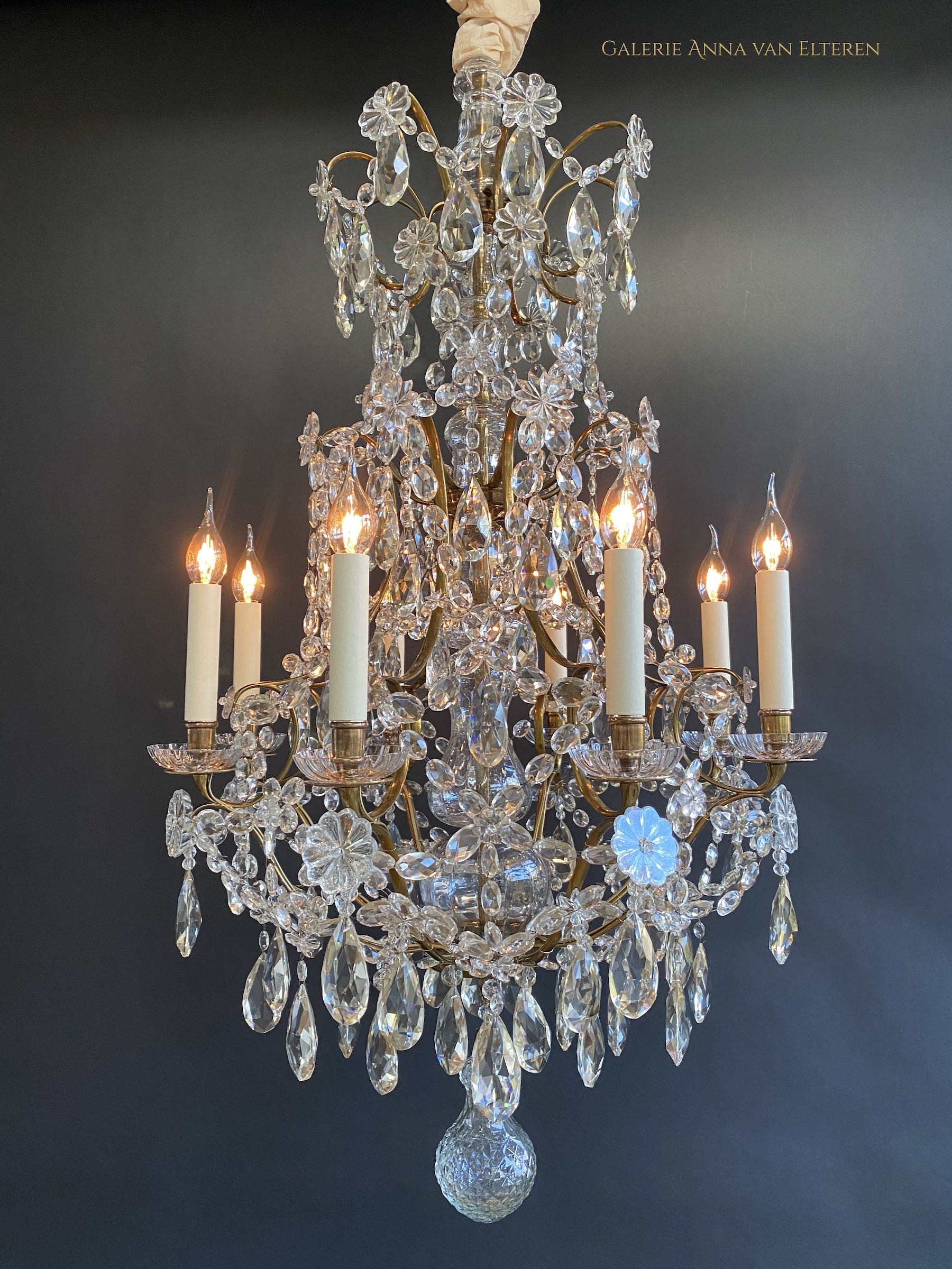 Large 19th c. Rococo style antique chandelier