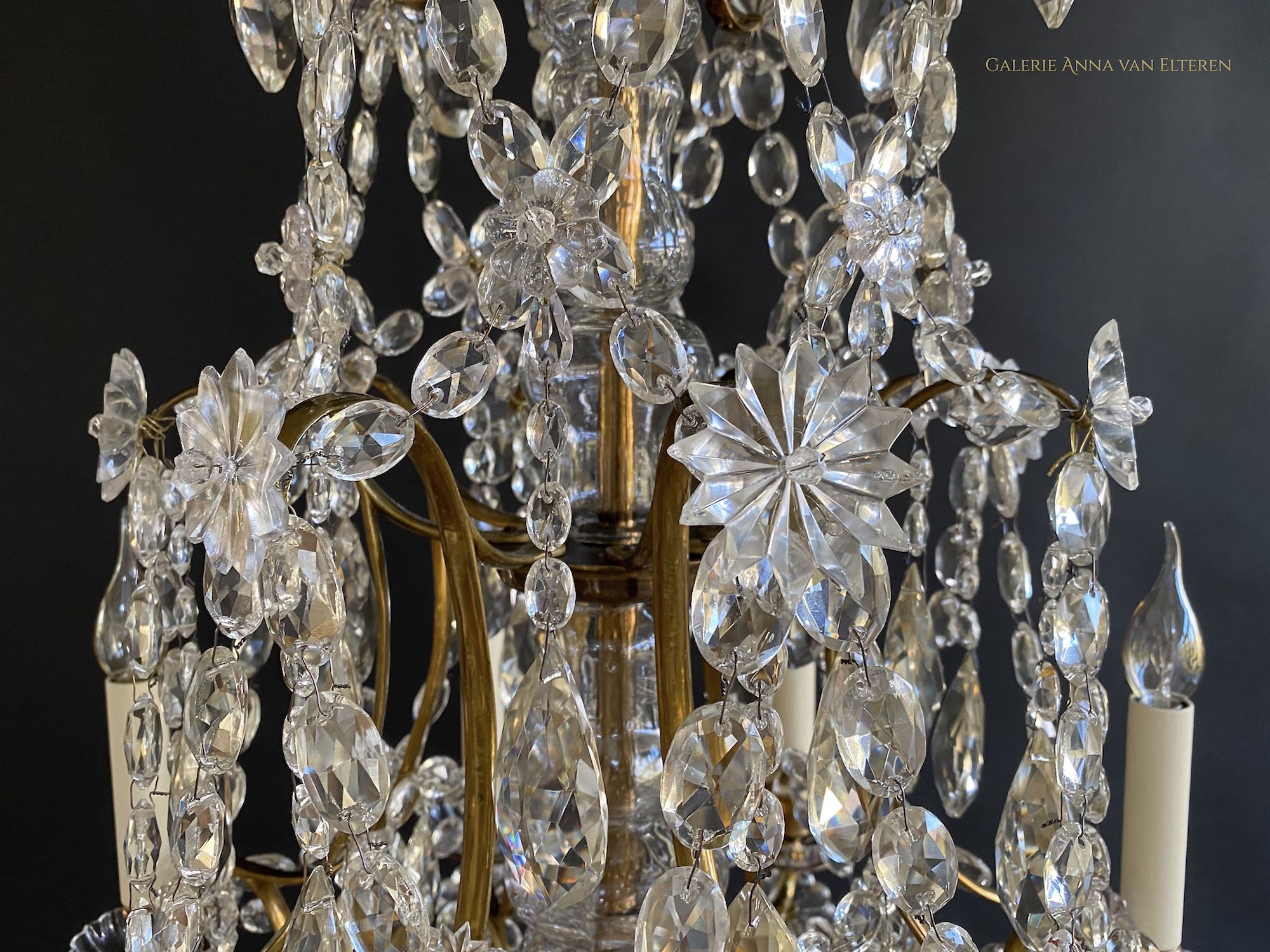 Large 19th c. Rococo style antique chandelier