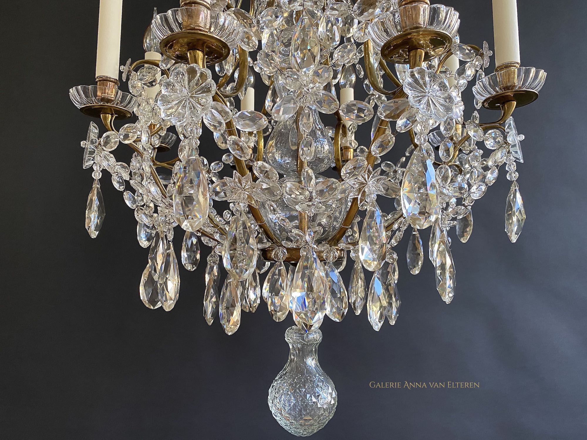 Large 19th c. Rococo style antique chandelier