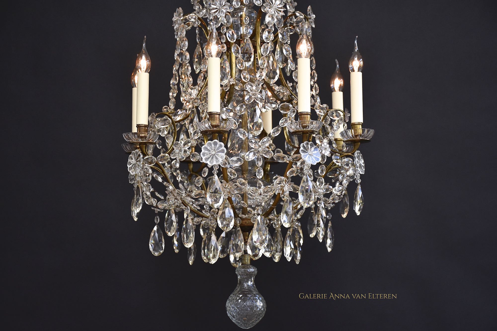 Large 19th c. Rococo style antique chandelier