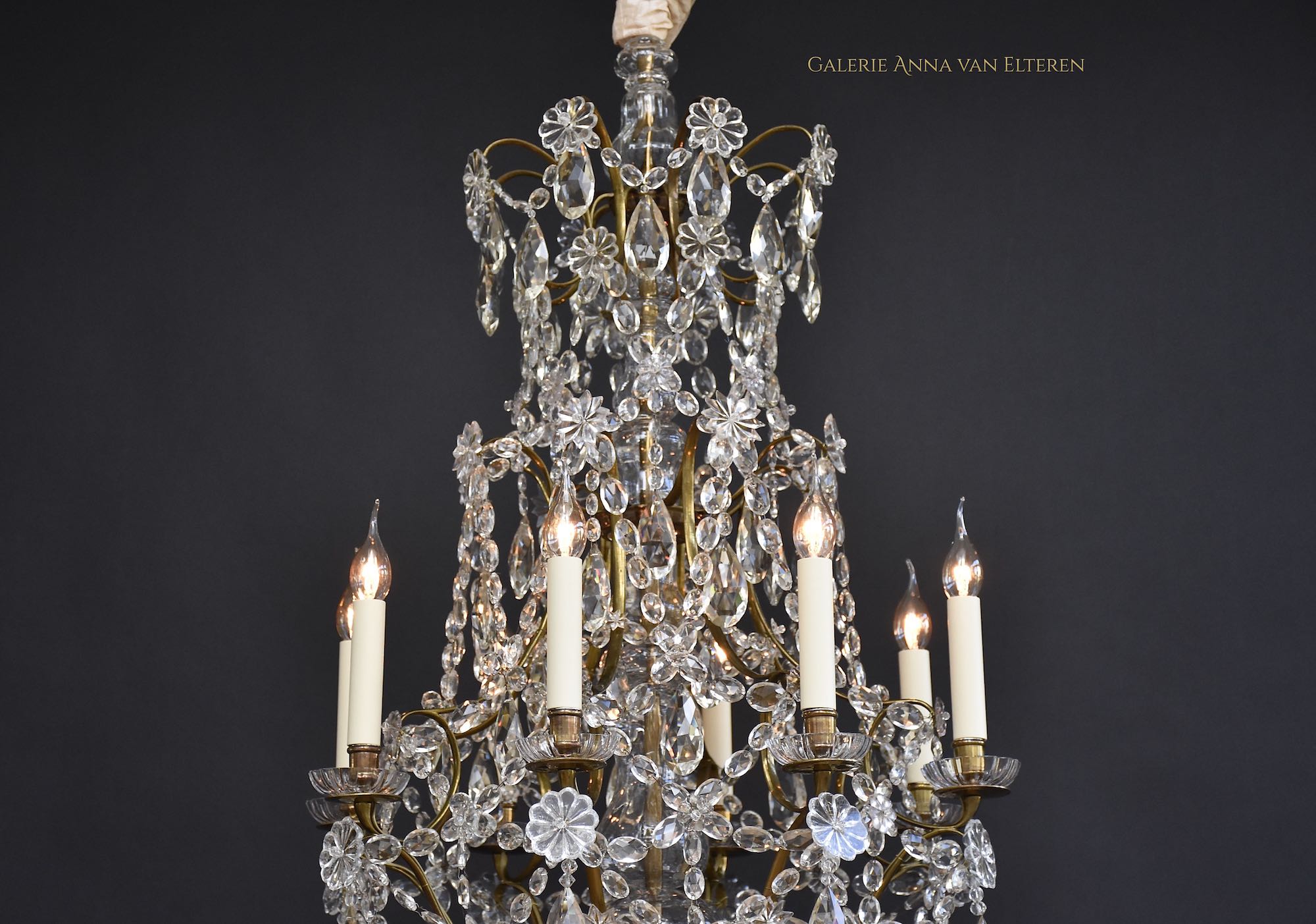 Large 19th c. Rococo style antique chandelier