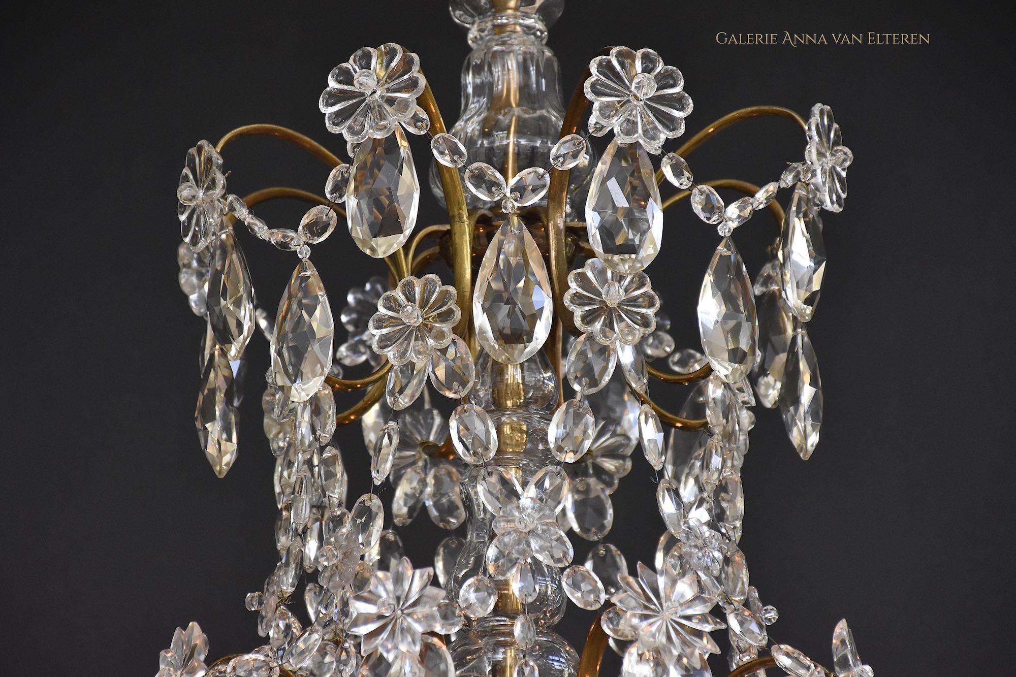 Large 19th c. Rococo style antique chandelier