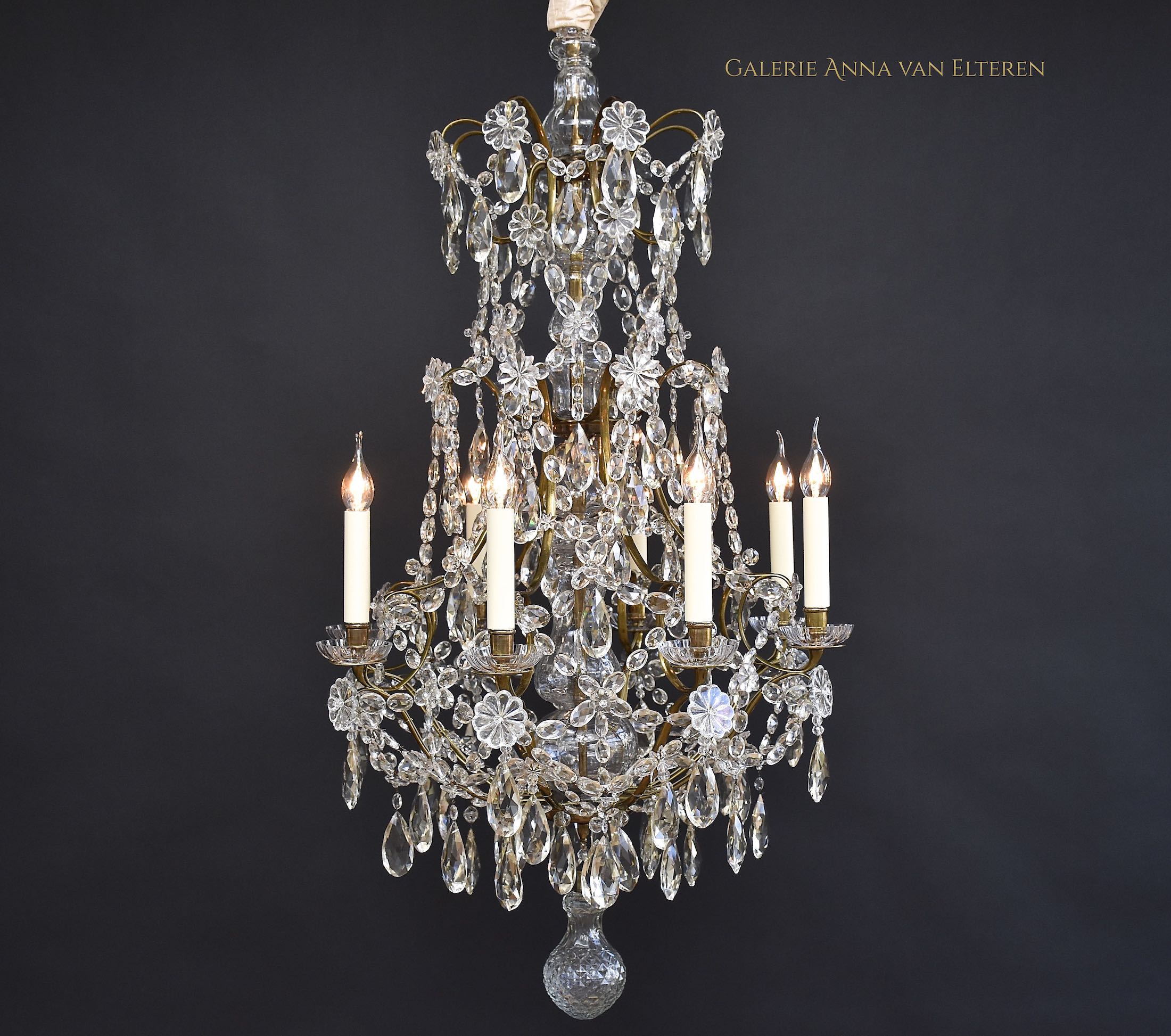 Large 19th c. Rococo style antique chandelier