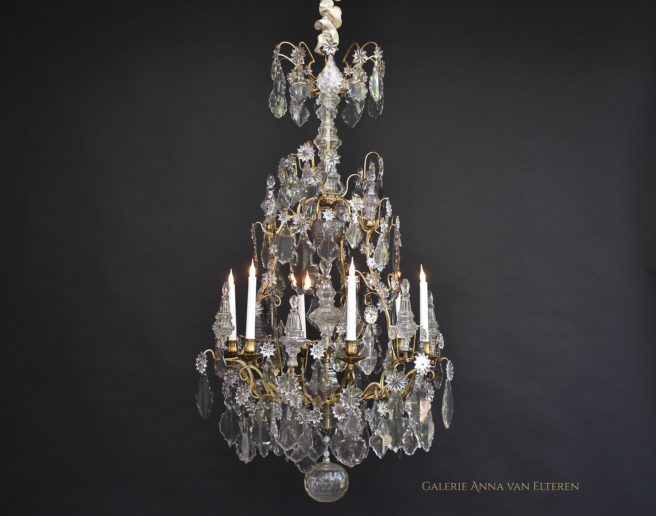 Grote Franse kroonluchter 'Lustre cage' Louis XV