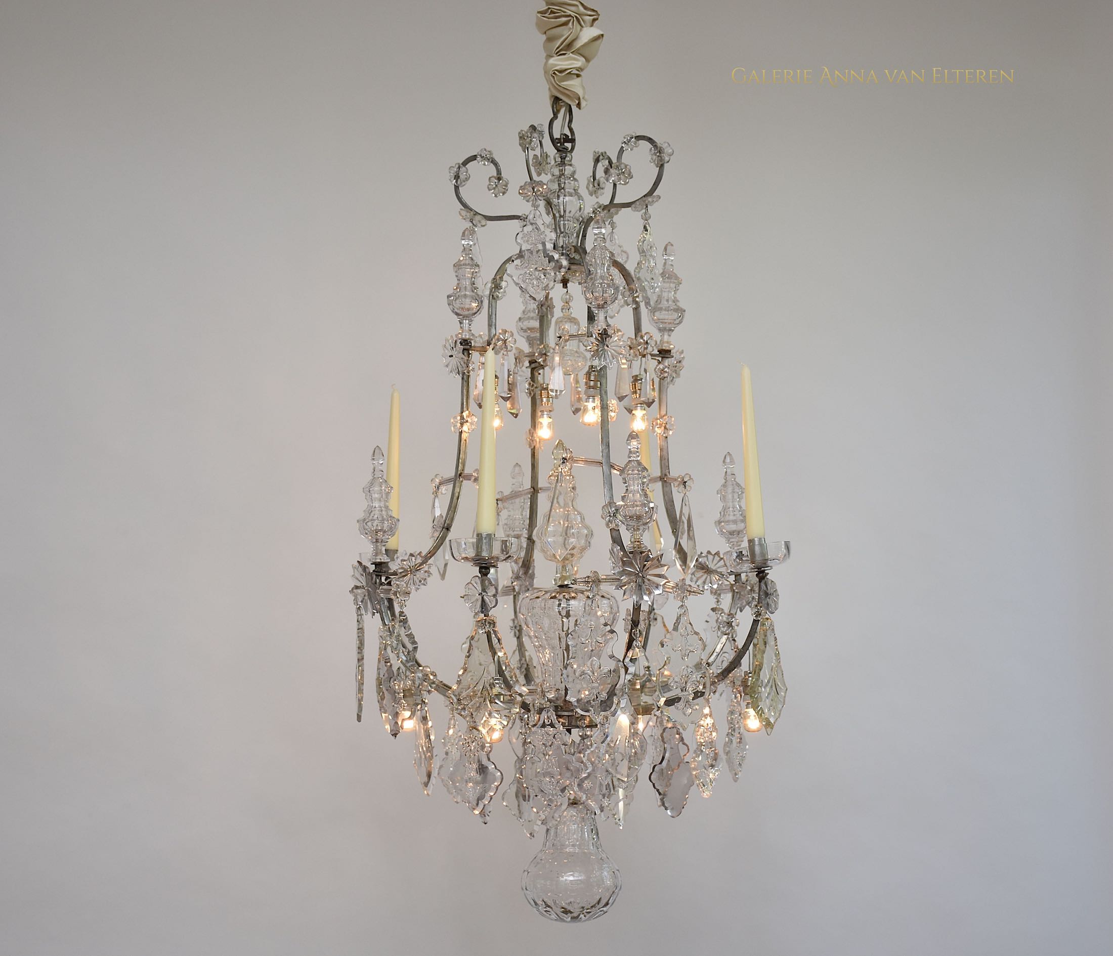 Antique cage chandelier in style of Karl VI