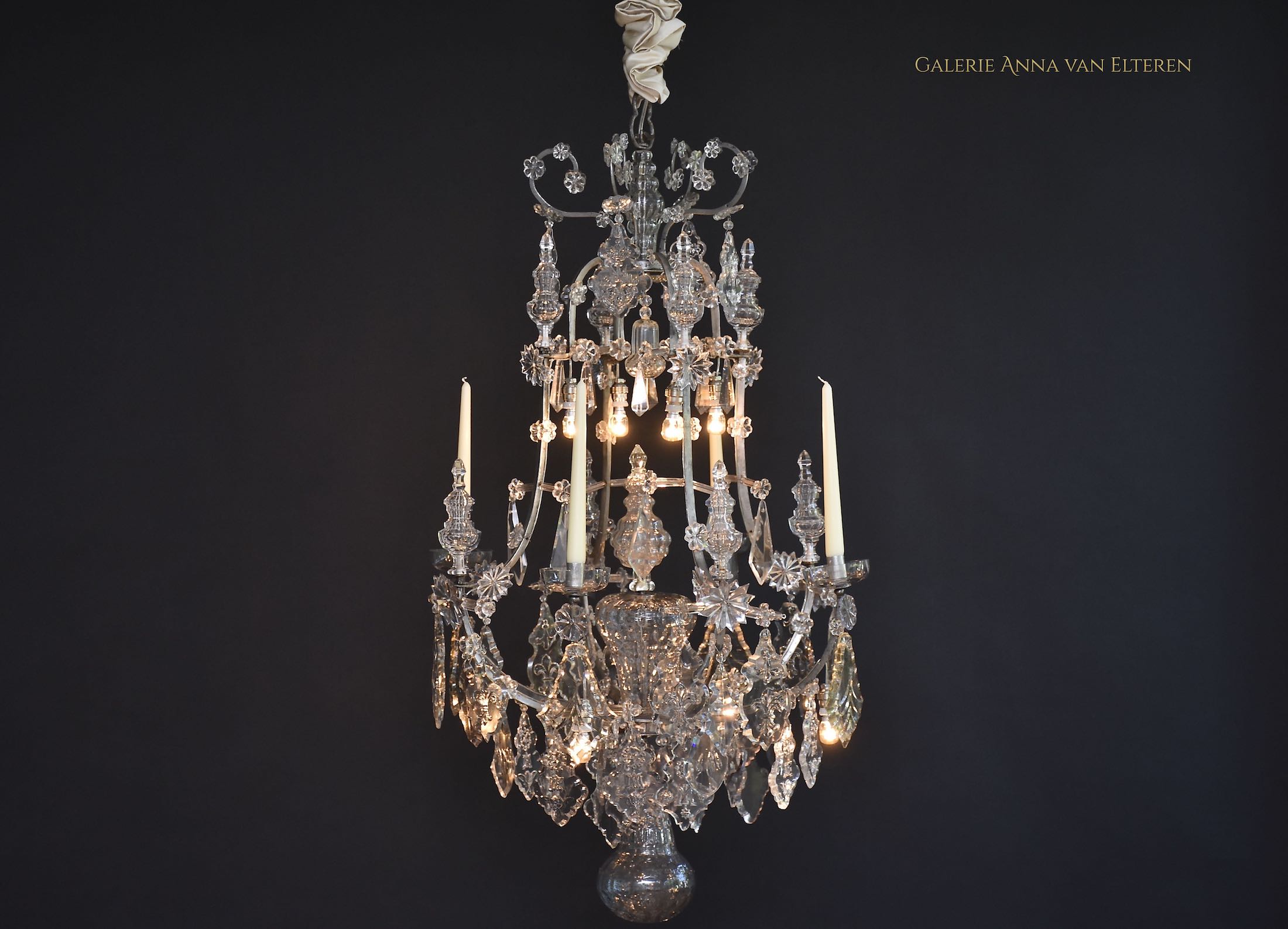 Antique cage chandelier in style of Karl VI