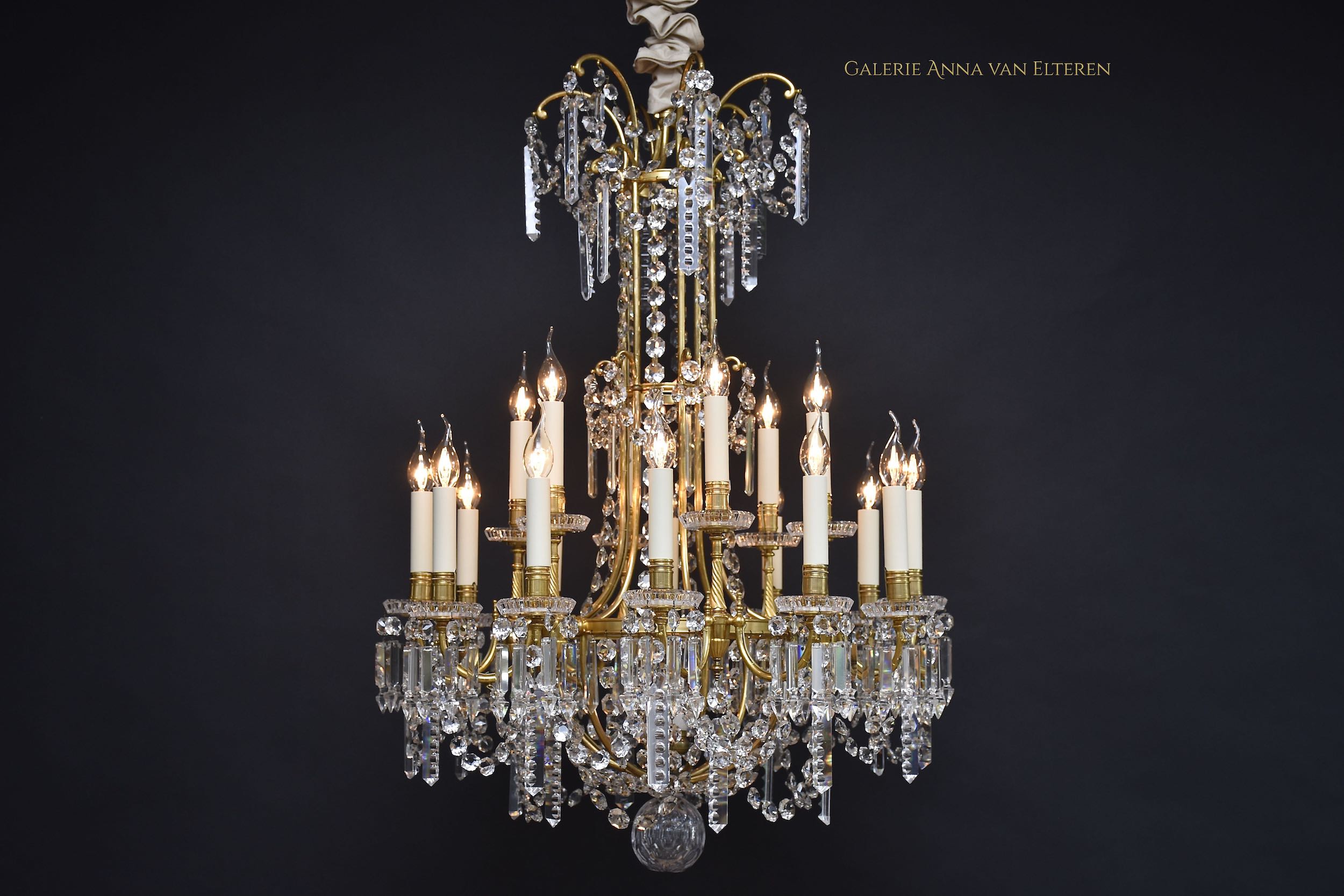 19th c. French ormolu Baccarat chandelier