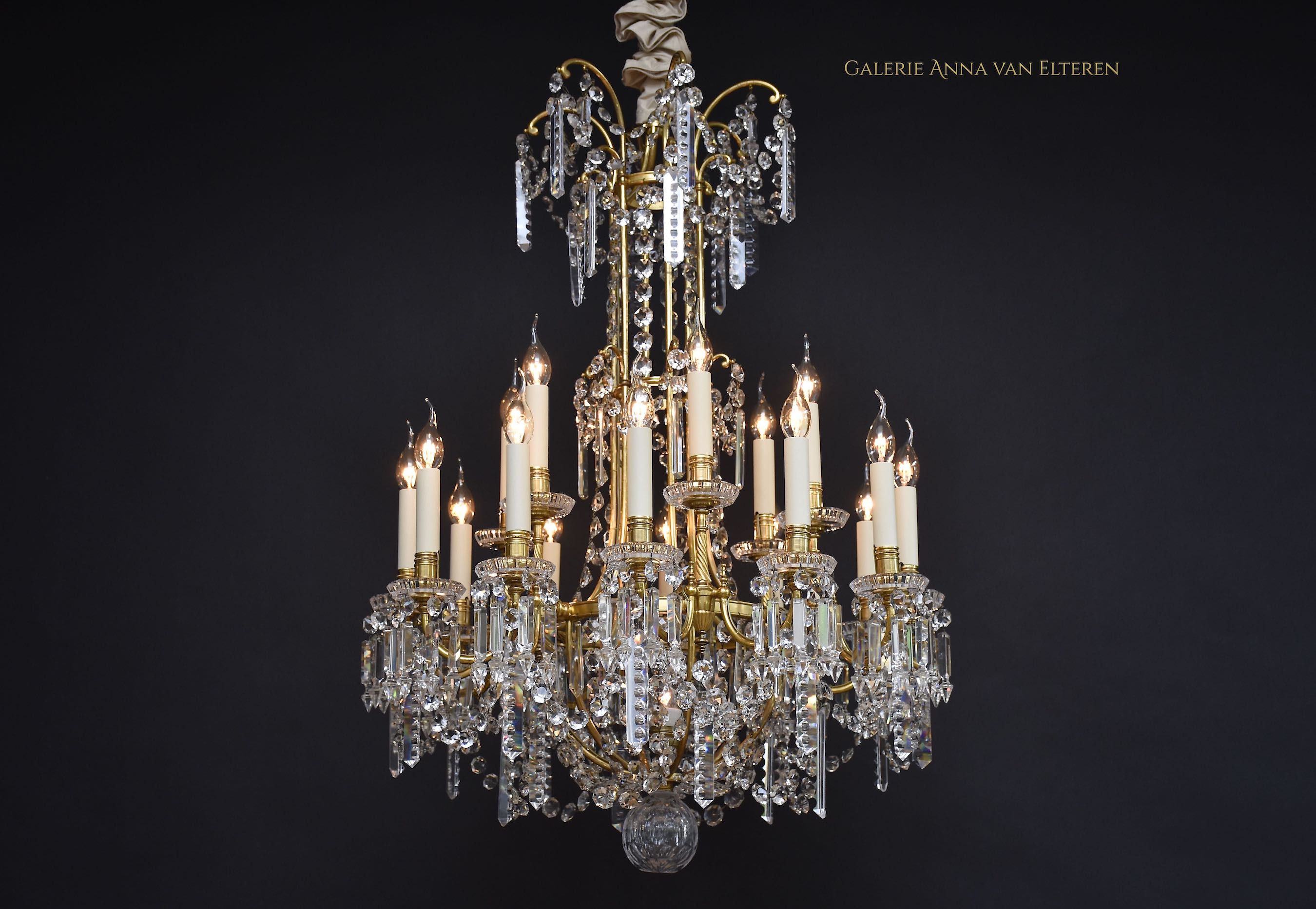 19th c. French ormolu Baccarat chandelier