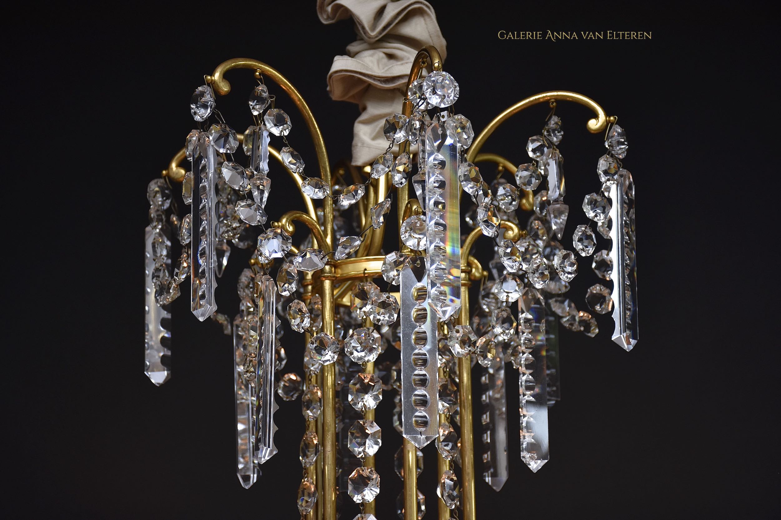 19th c. French ormolu Baccarat chandelier