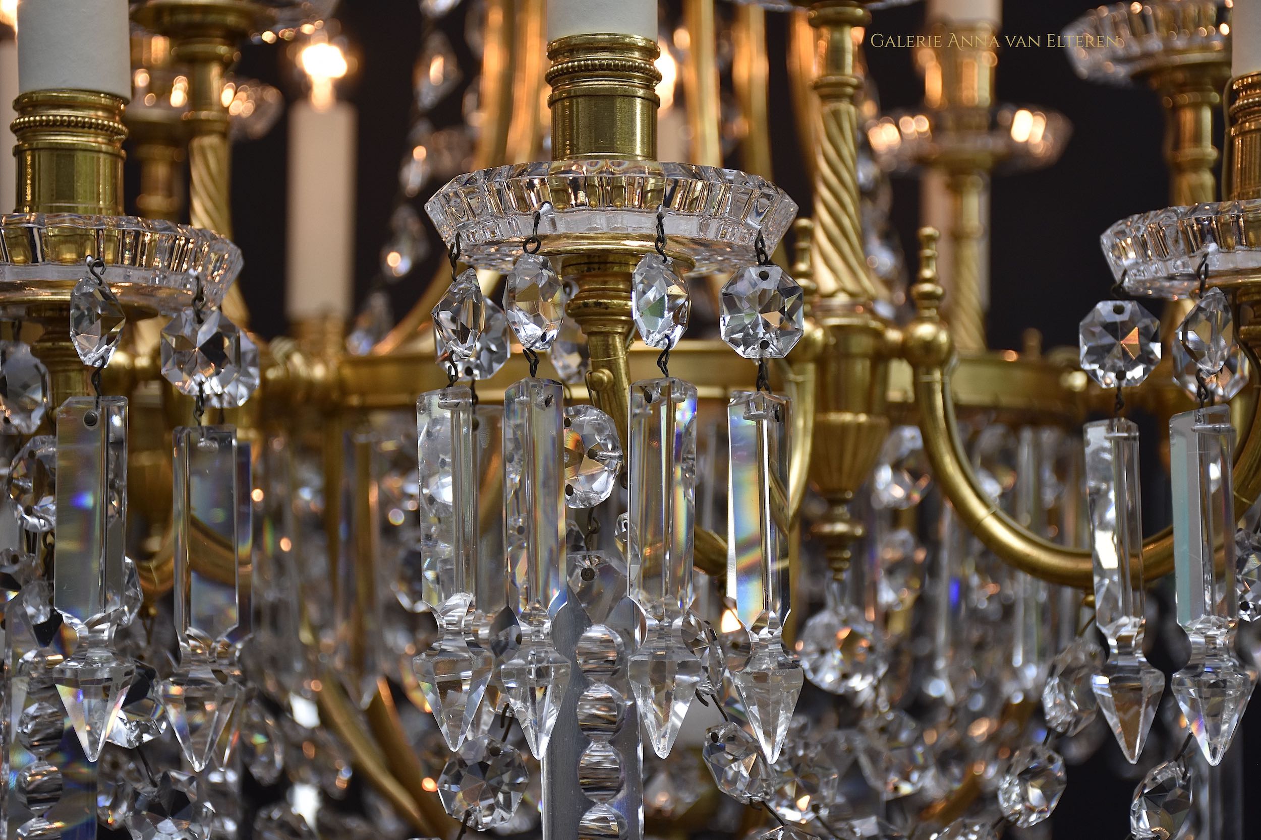 19th c. French ormolu Baccarat chandelier