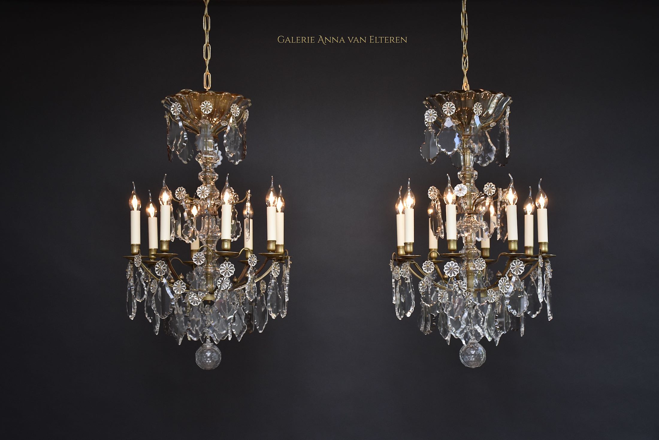 A pair of antique French chandeliers