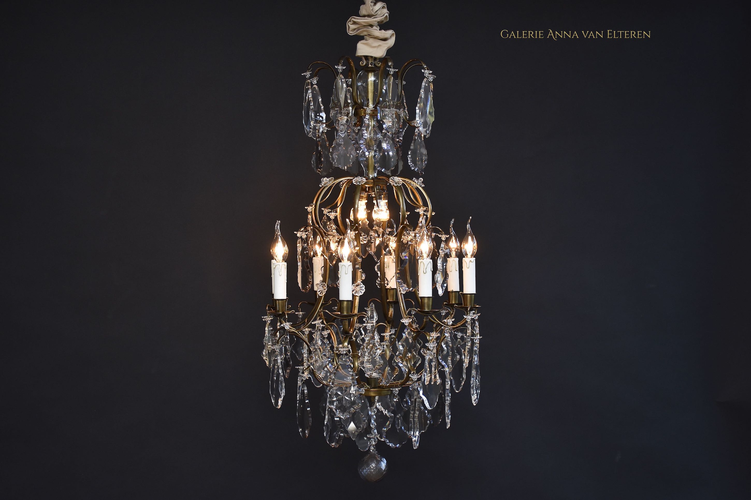 Antique Rococo style crystal chandelier