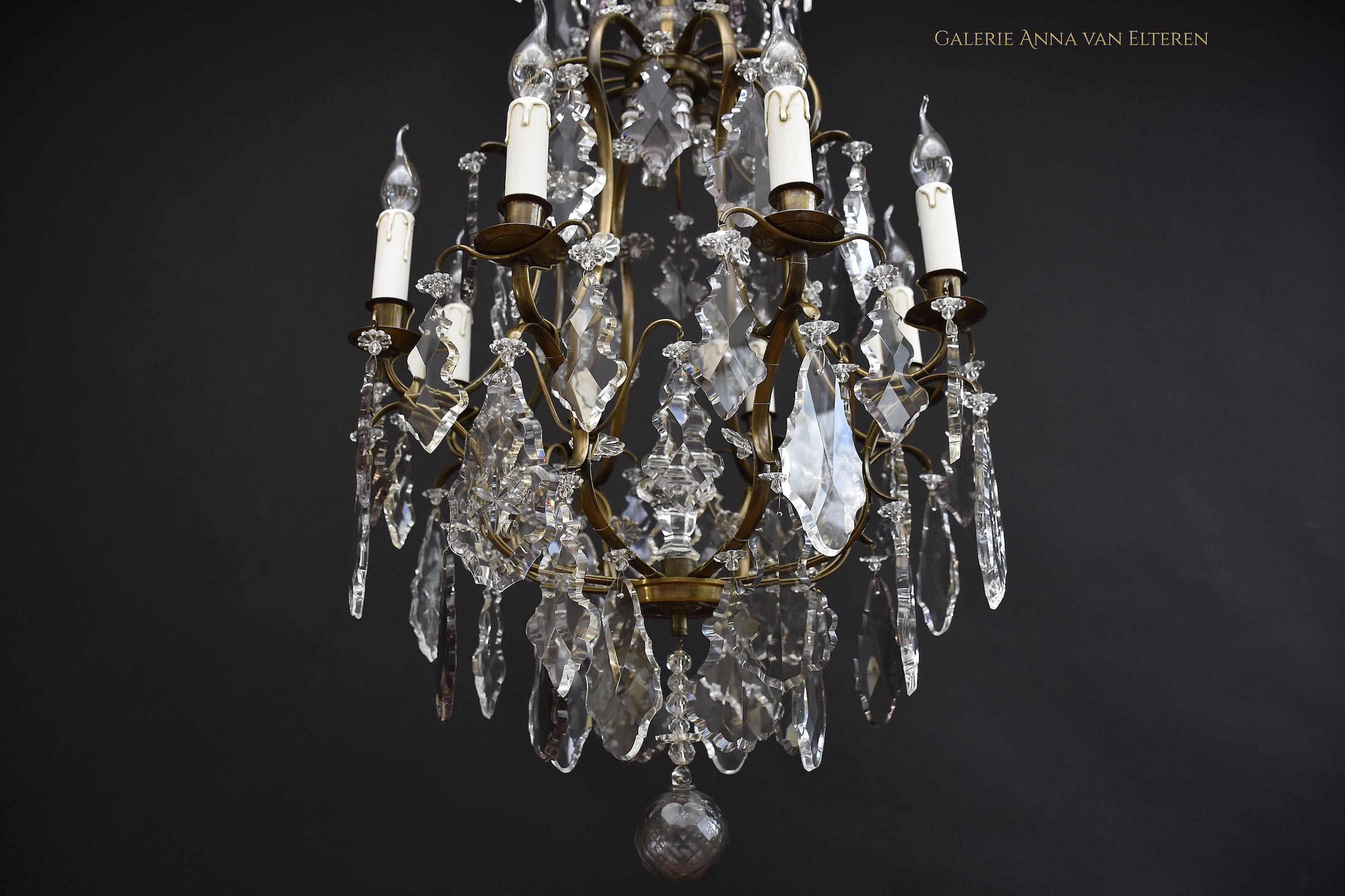 Antique Rococo style crystal chandelier