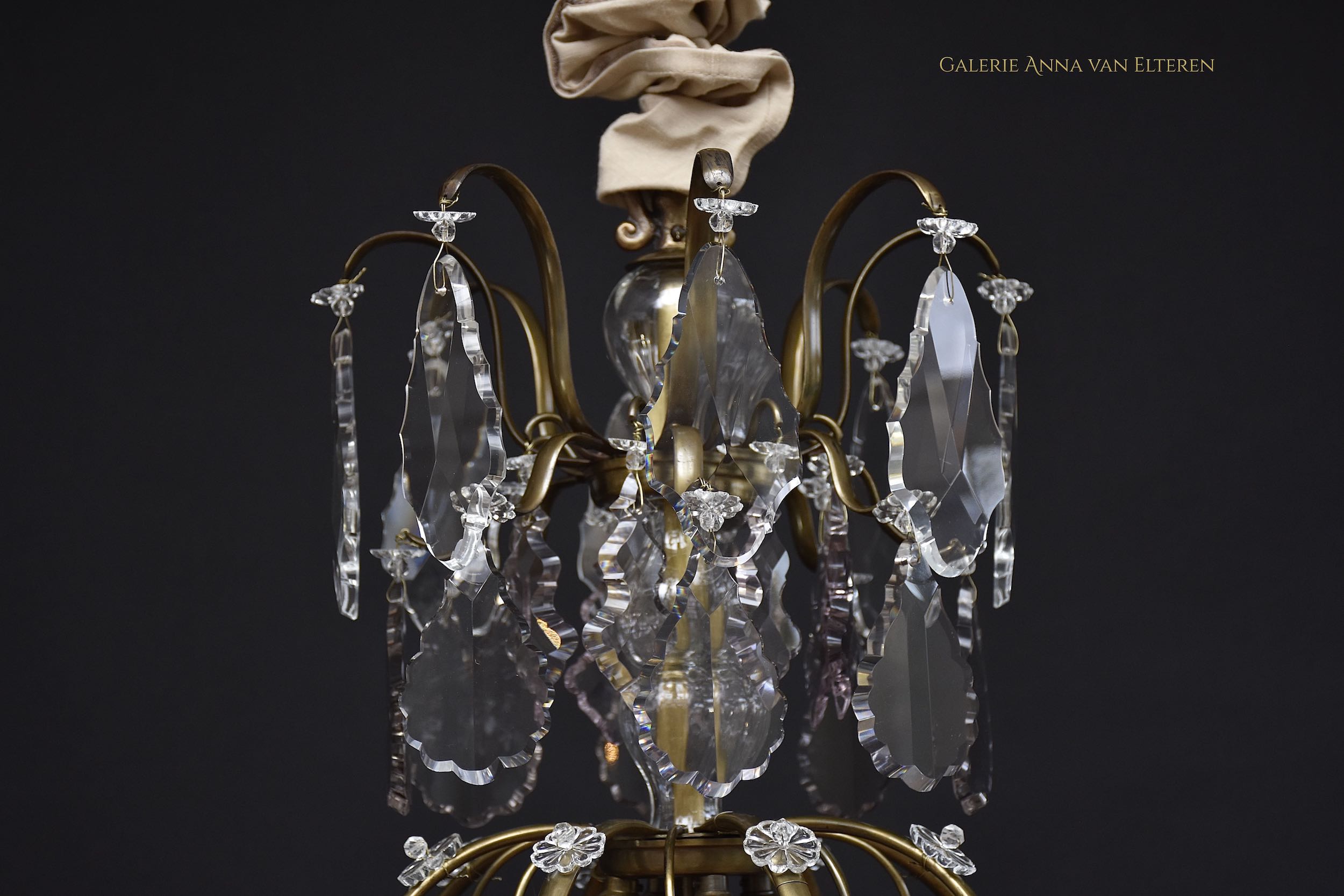 Antique Rococo style crystal chandelier