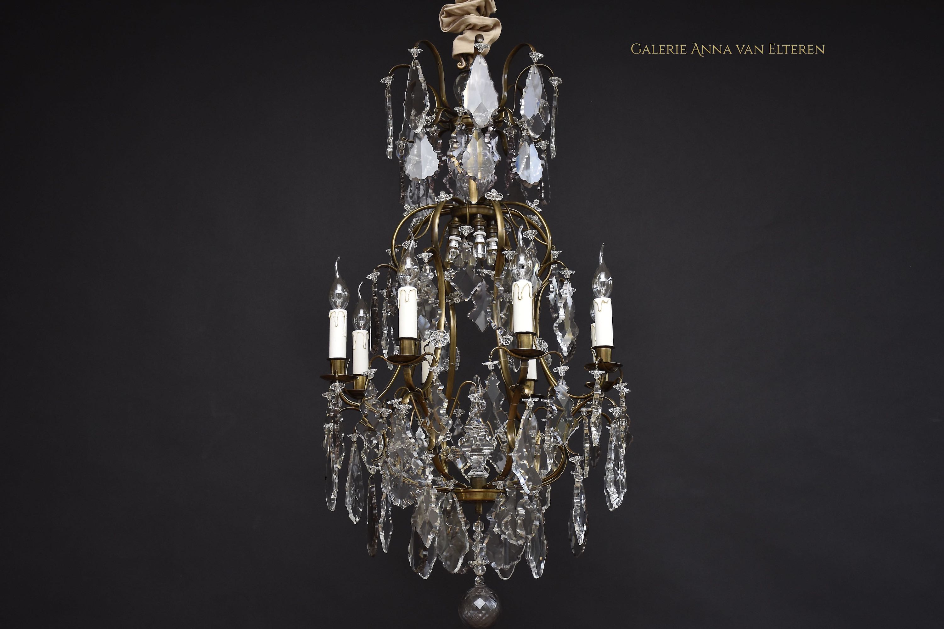 Antique Rococo style crystal chandelier