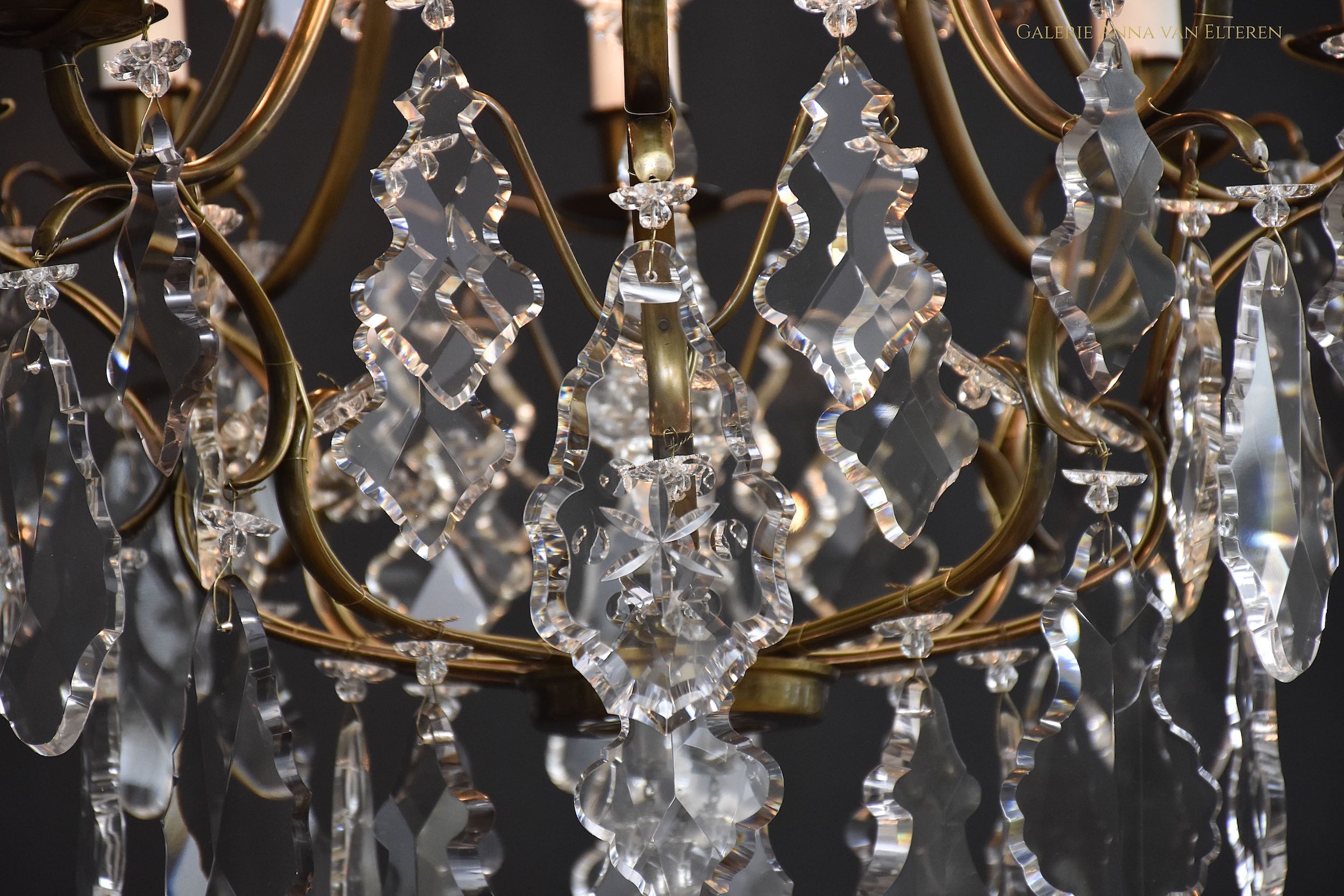 Antique Rococo style crystal chandelier