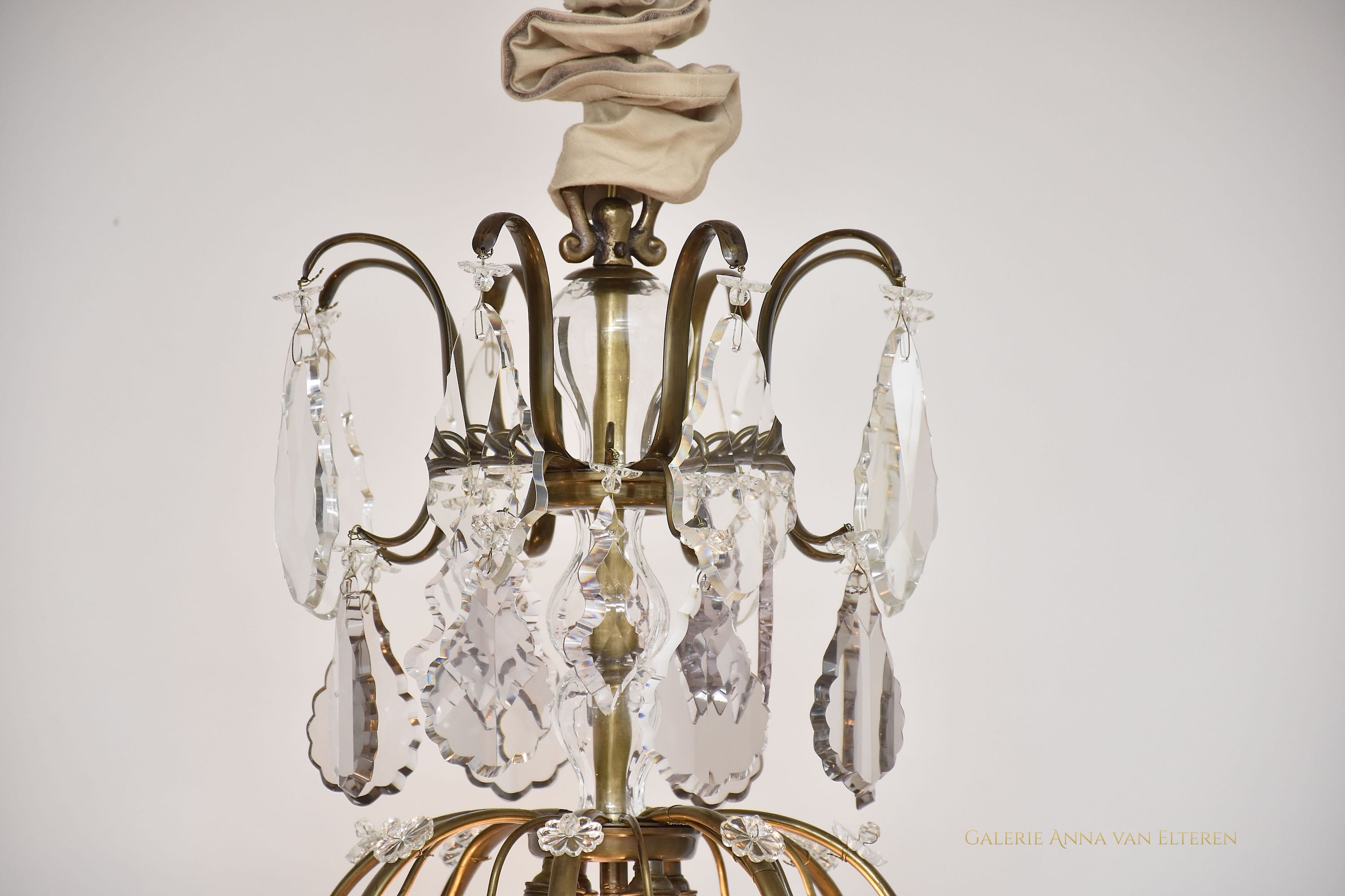 Antique Rococo style crystal chandelier