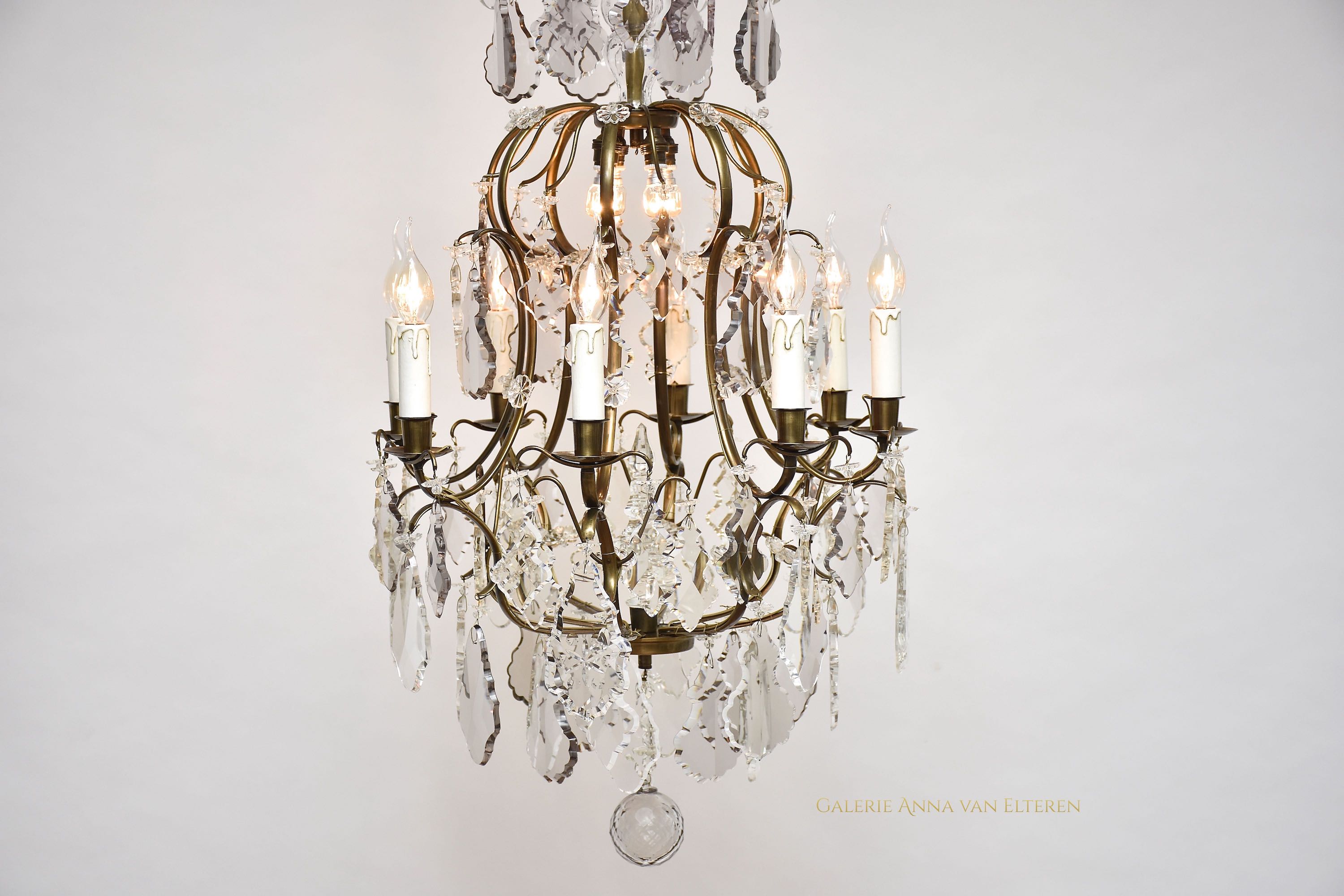 Antique Rococo style crystal chandelier