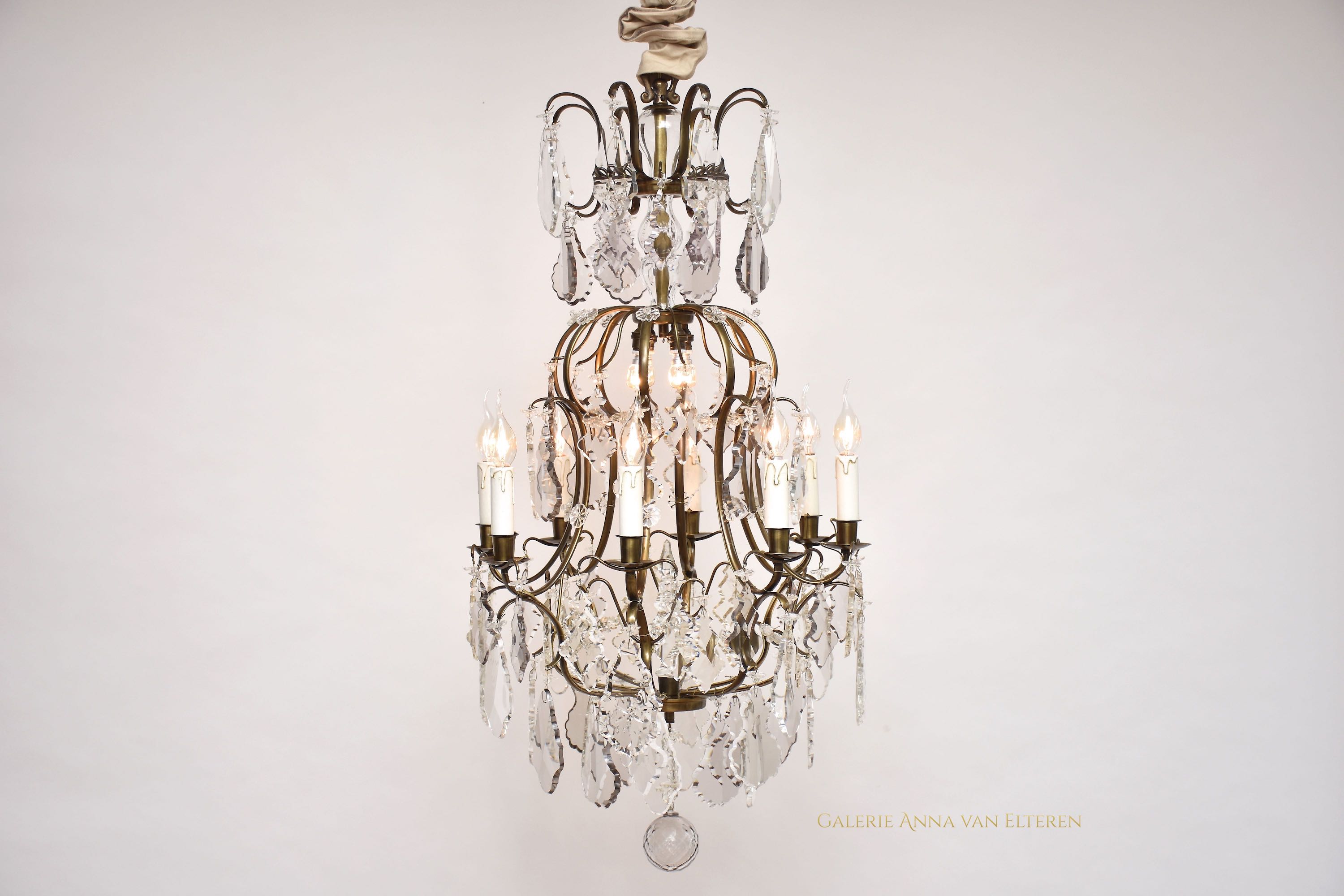 Antique Rococo style crystal chandelier