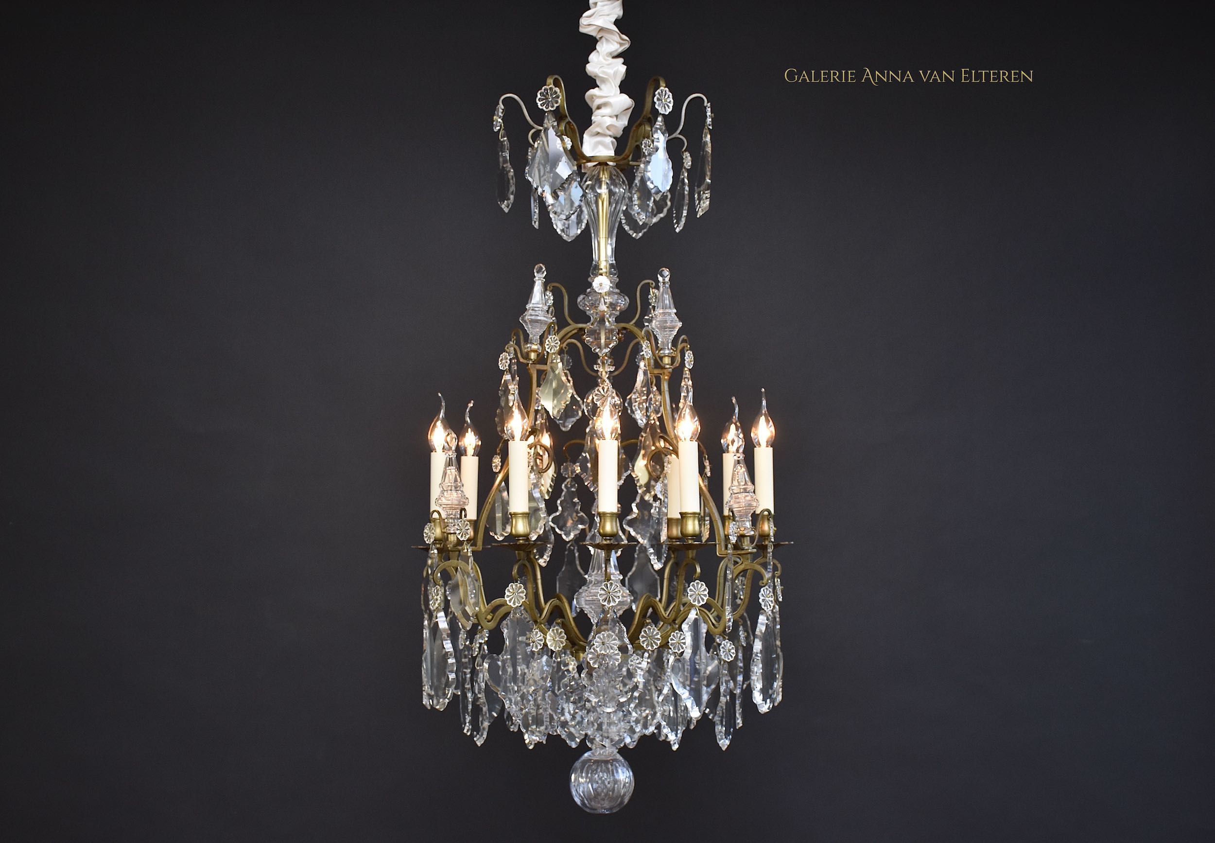 19th c. French cage chandelier in the style of Louis XV