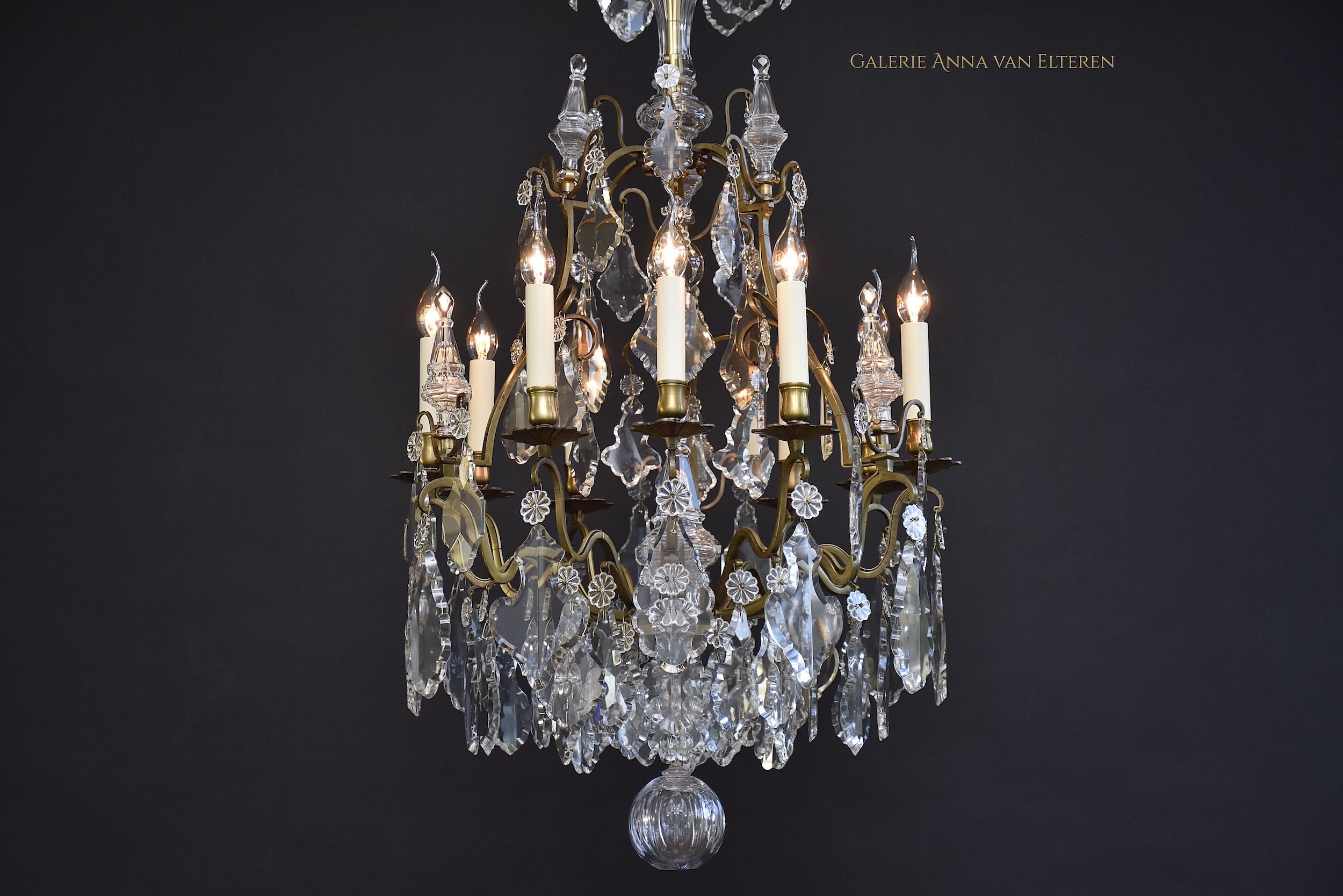 19th c. French cage chandelier in the style of Louis XV