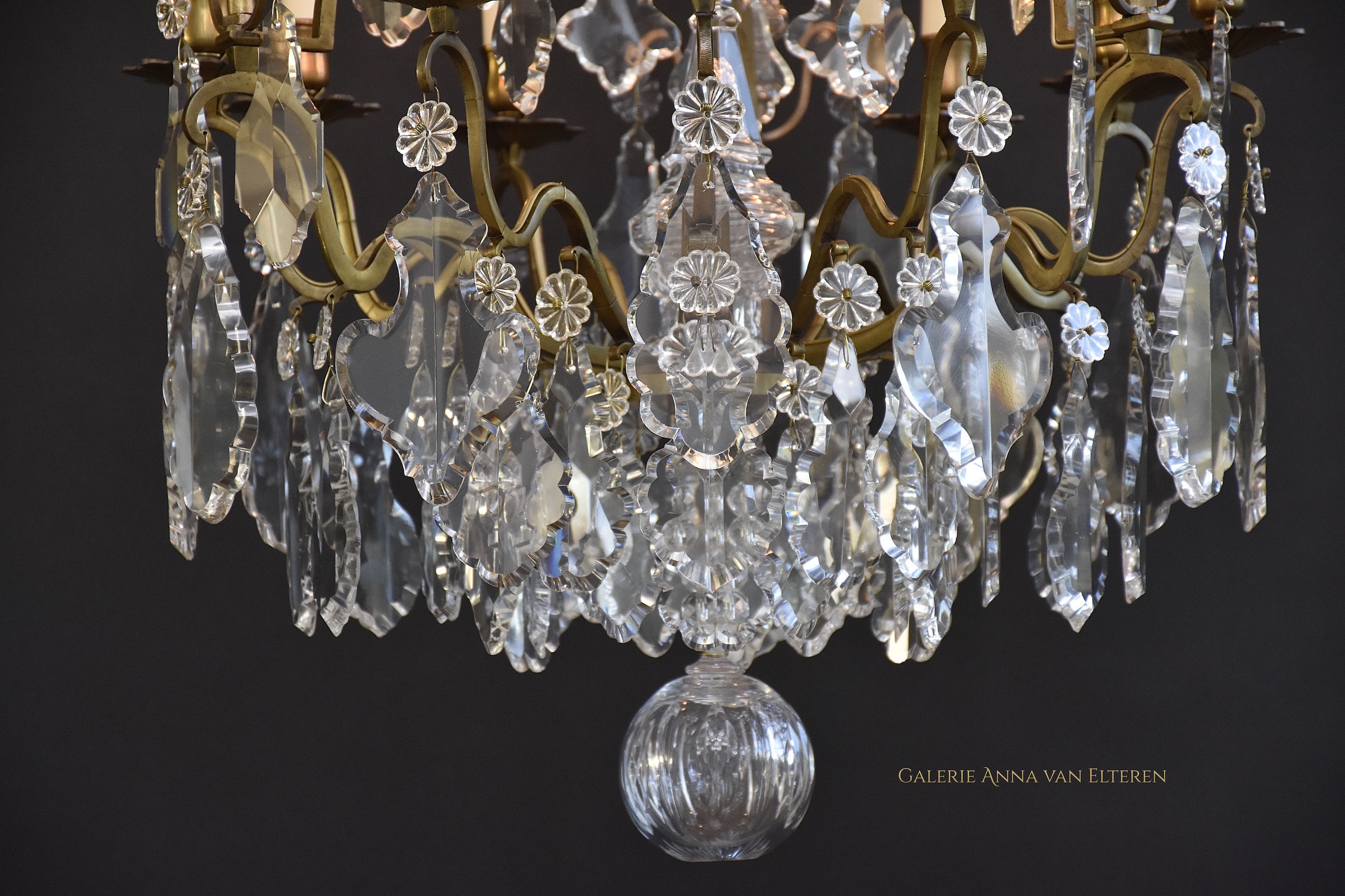 19th c. French cage chandelier in the style of Louis XV