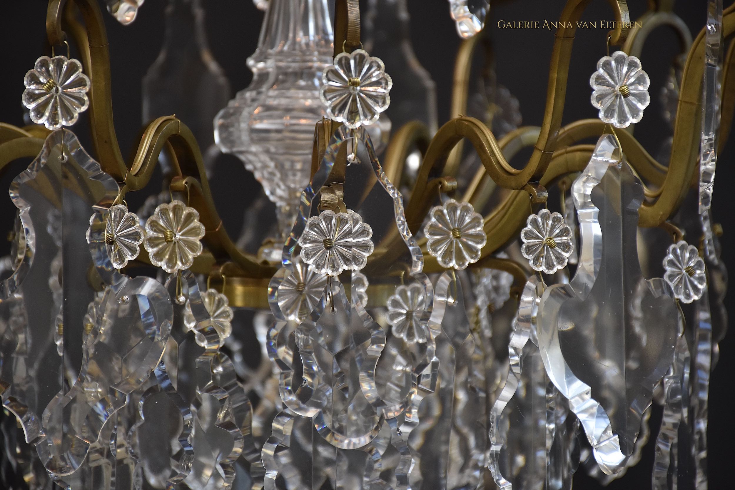 19th c. French cage chandelier in the style of Louis XV