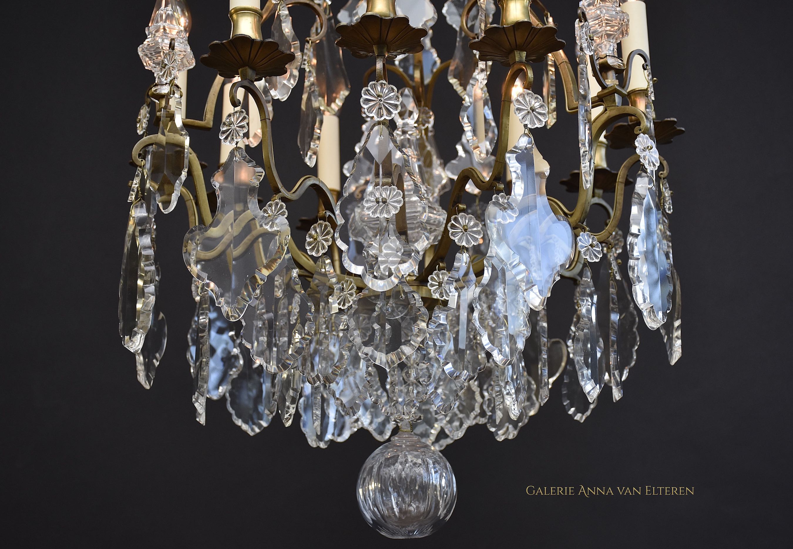 19th c. French cage chandelier in the style of Louis XV