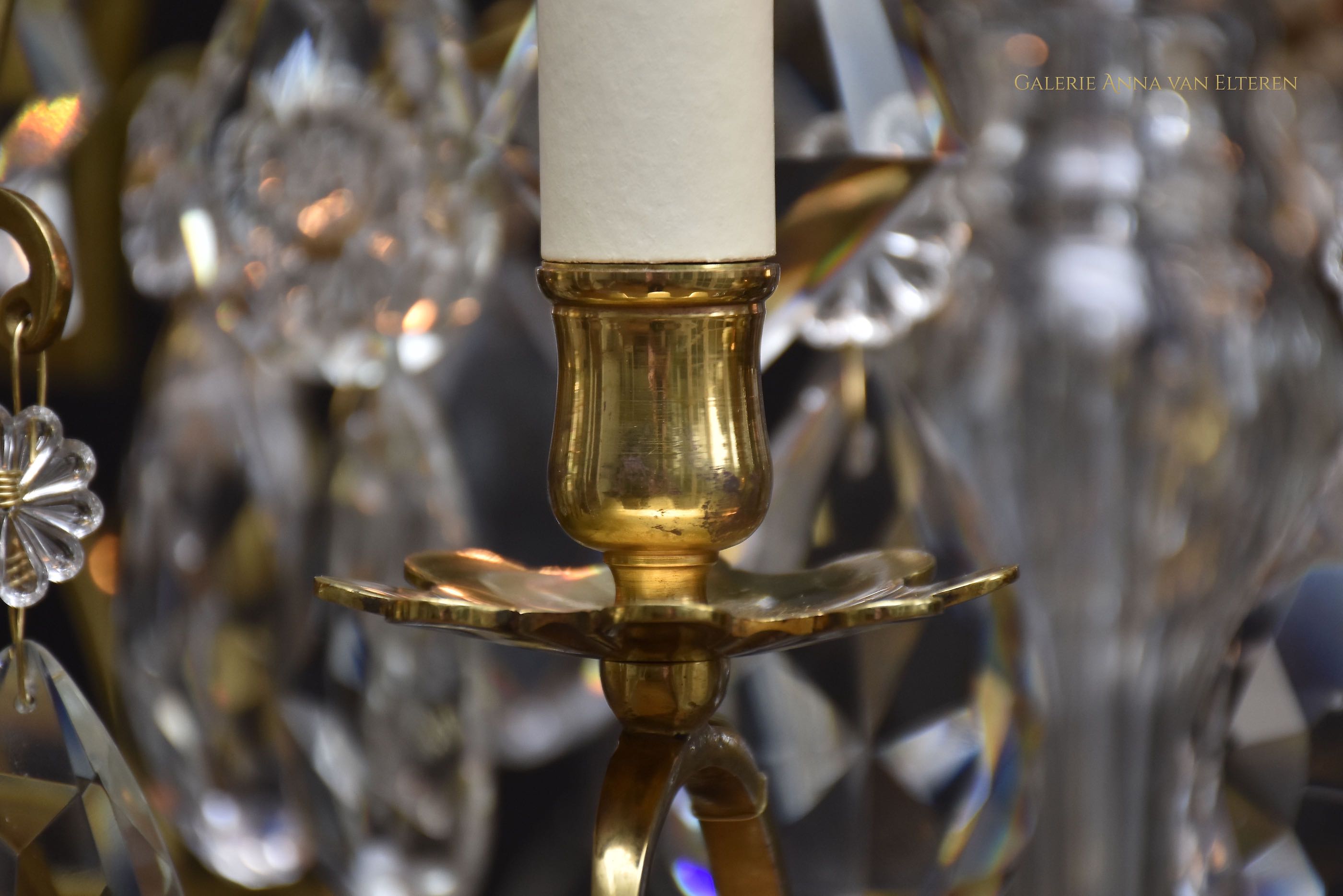 Large crystal  cage chandelier in the style of Louis XV