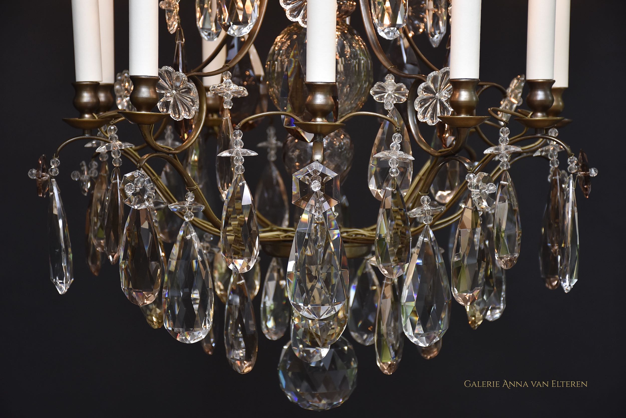 Rococo style crystal chandelier, early 20th century