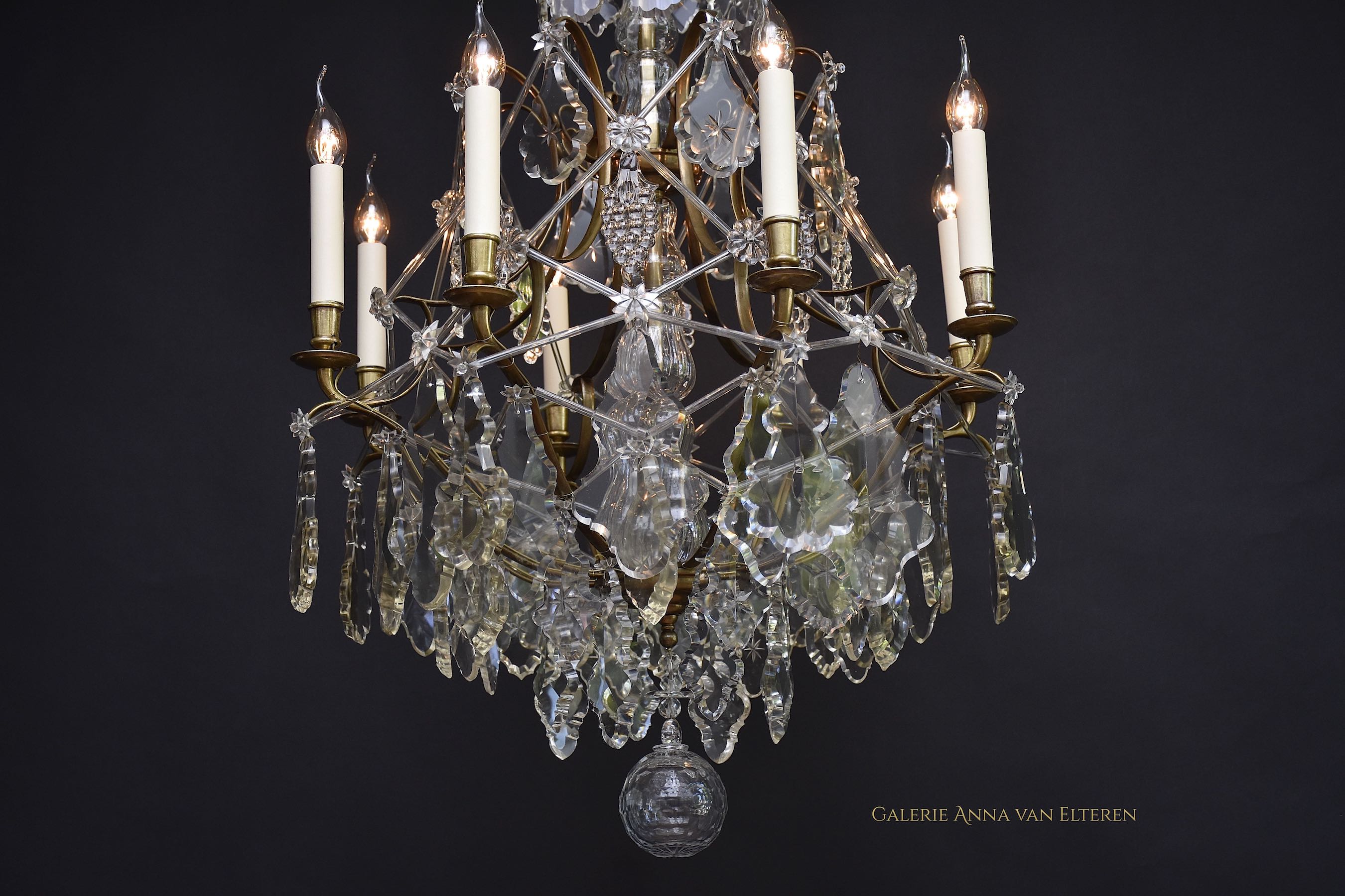 Antique Rococo style crystal chandelier