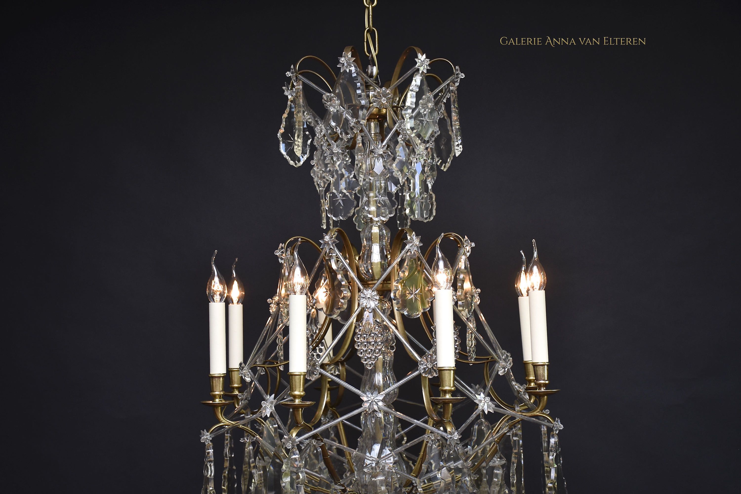 Antique Rococo style crystal chandelier