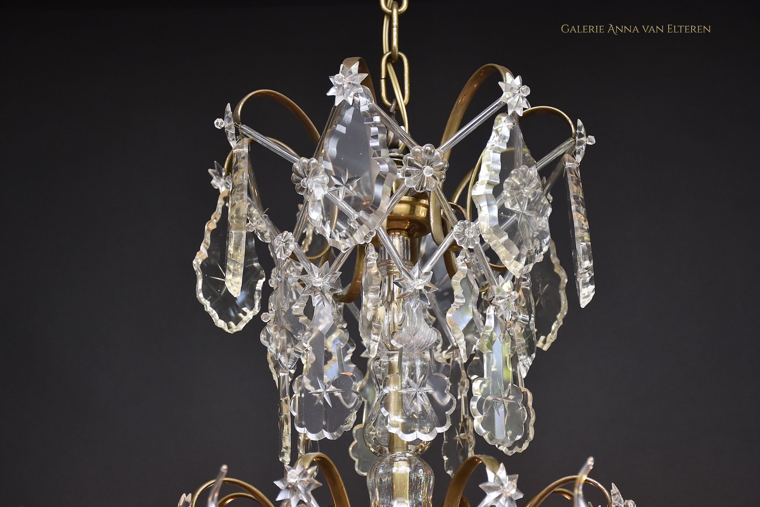 Antique Rococo style crystal chandelier