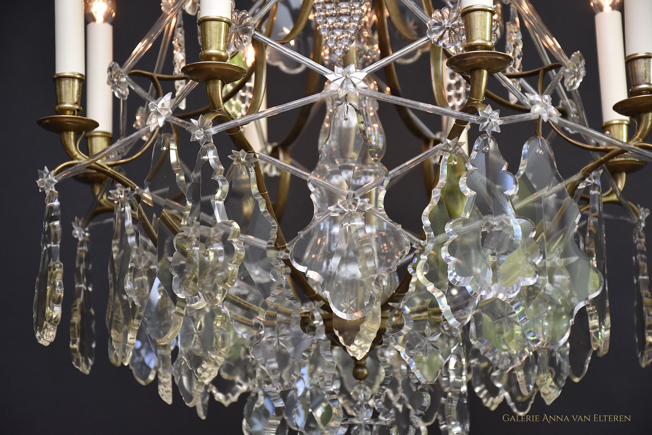 Antique Rococo style crystal chandelier