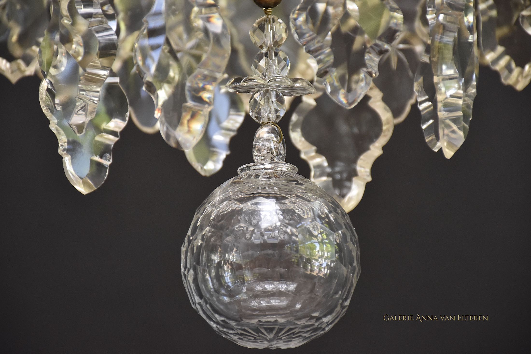 Antique Rococo style crystal chandelier