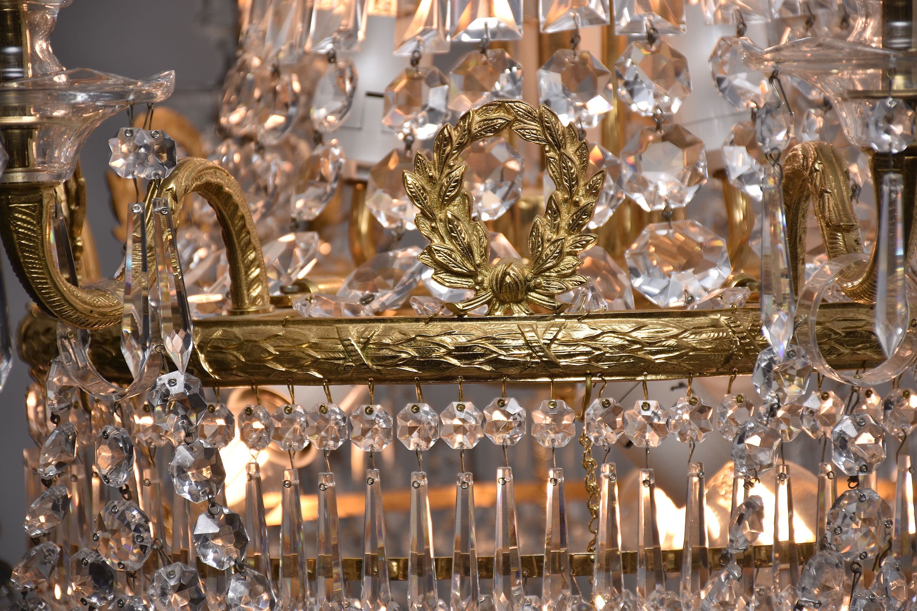 Bohemian chandelier in the style of Empire